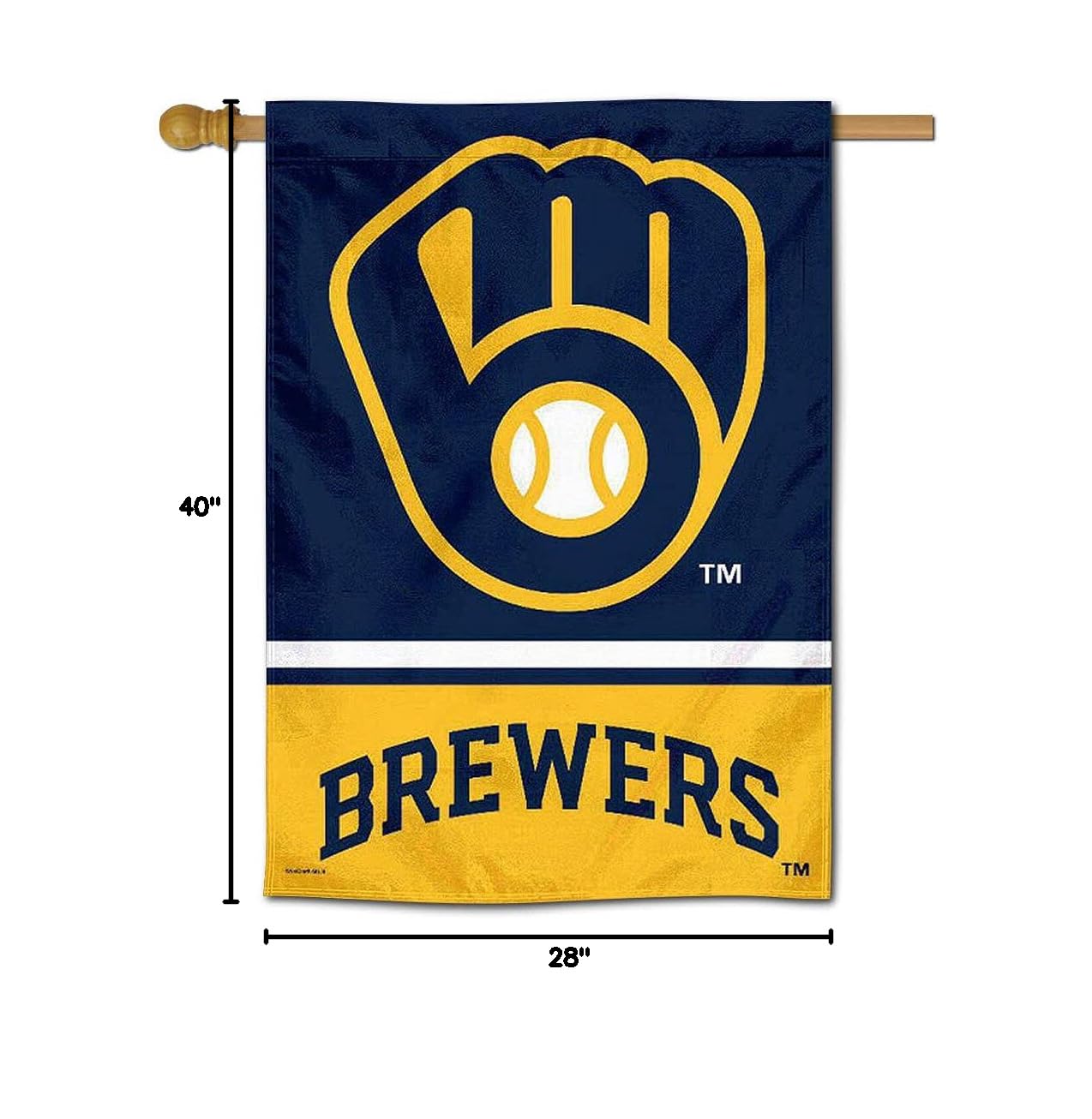 Milwaukee Brewers Double-Sided House Banner Flag - Officially Licensed MLB Team Decor for Outdoor & Indoor Use - Perfect for Game Day, Tailgating, and Home Decor