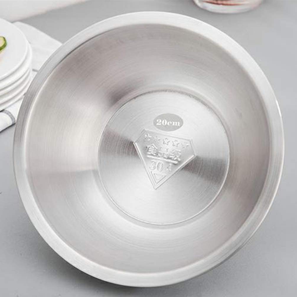 Hemoton 6-Piece Stainless Steel Mixing Bowl Set - Nesting Soup Pots & Food Storage Containers for Cooking, Baking, Meal Prep & Kitchen Organization