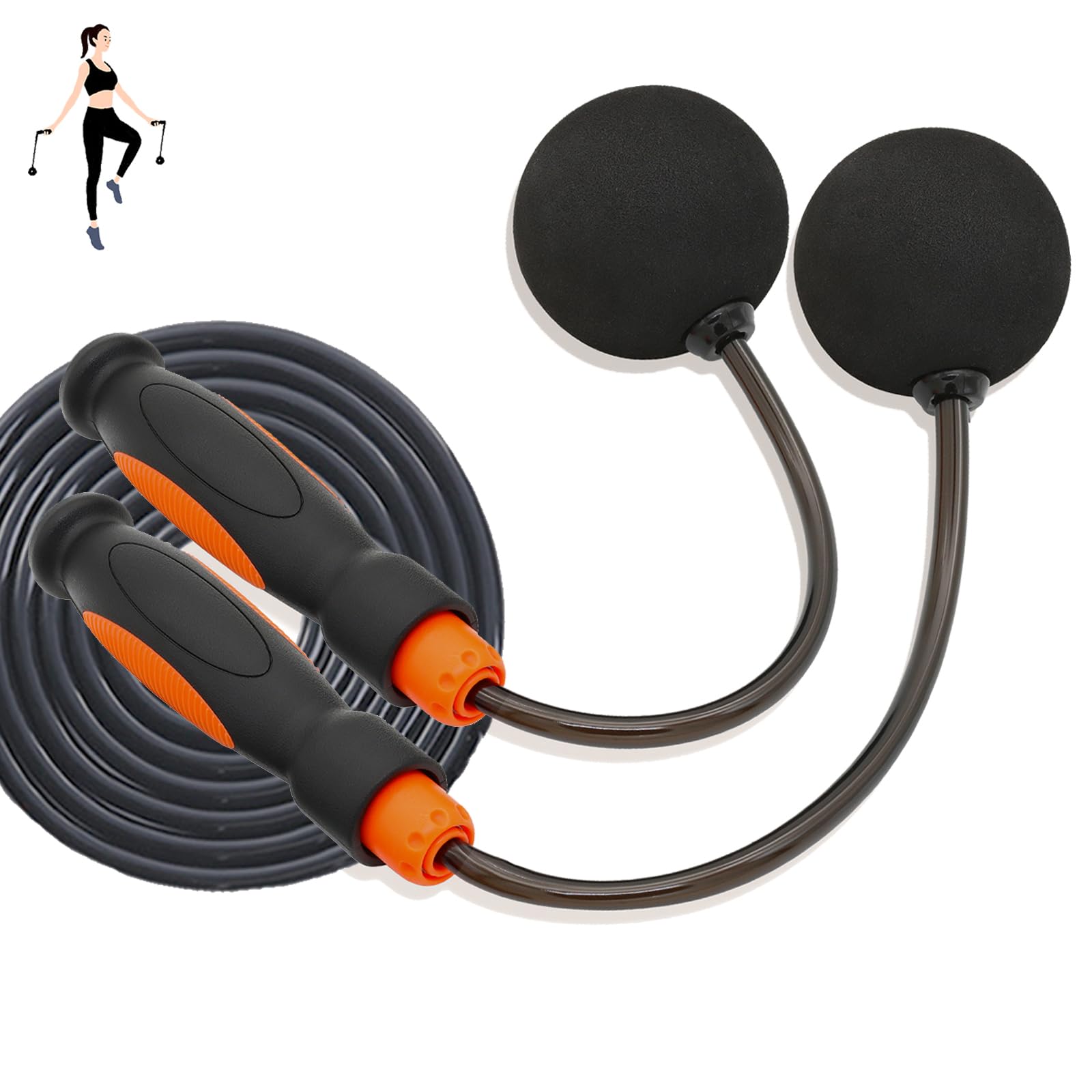 Best Cordless Jump Ropes for Fitness & Weight Loss - Adjustable Ropeless Jump Rope with Weighted Ball for Women & Men - Perfect for Home Workouts, Beachbody MBF Training & Cardio Exercises