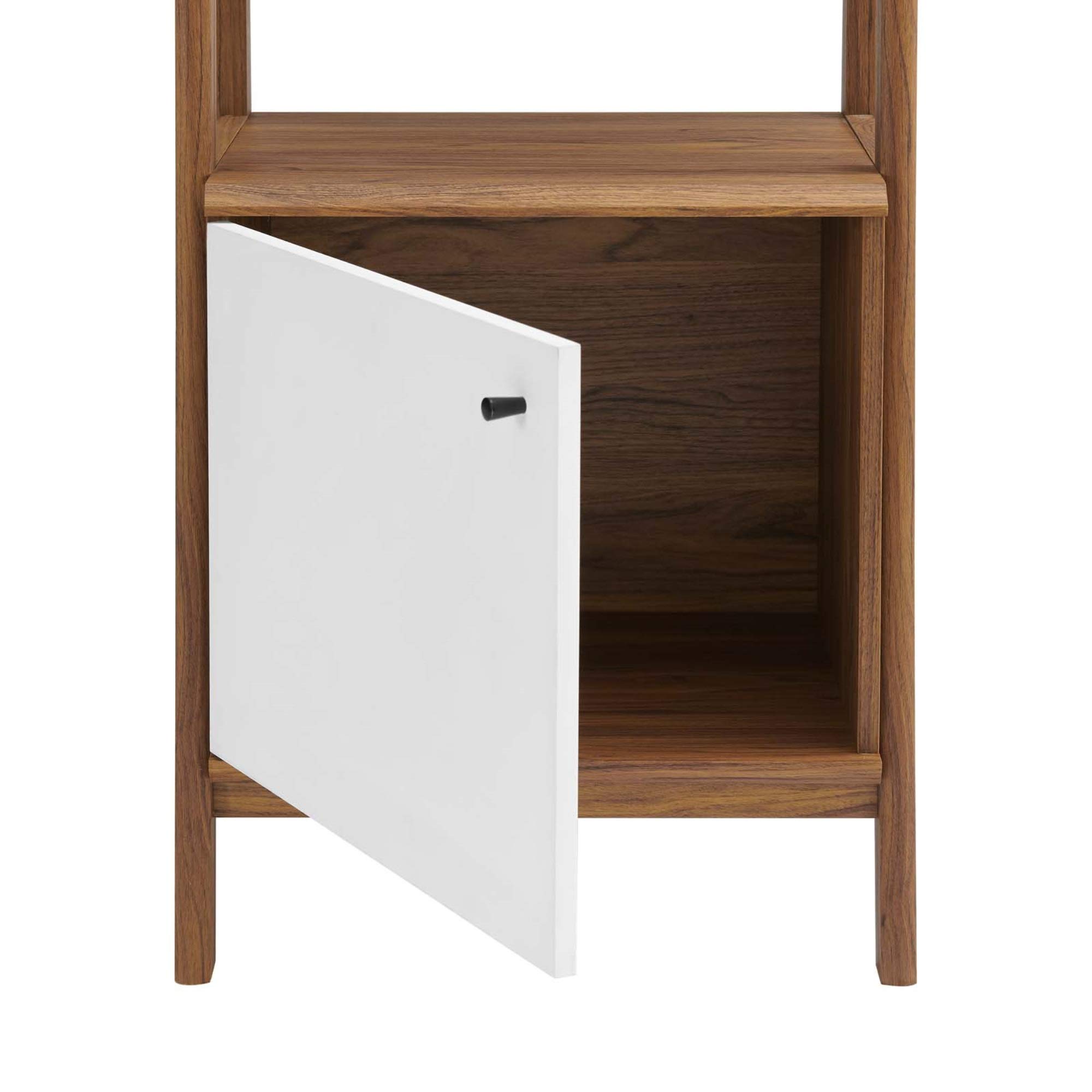 Ergode Bixby 21 Inch Walnut White Bookshelf - Modern Wooden Storage Shelf for Books, Decor & Display - Perfect for Living Room, Bedroom or Office Organization