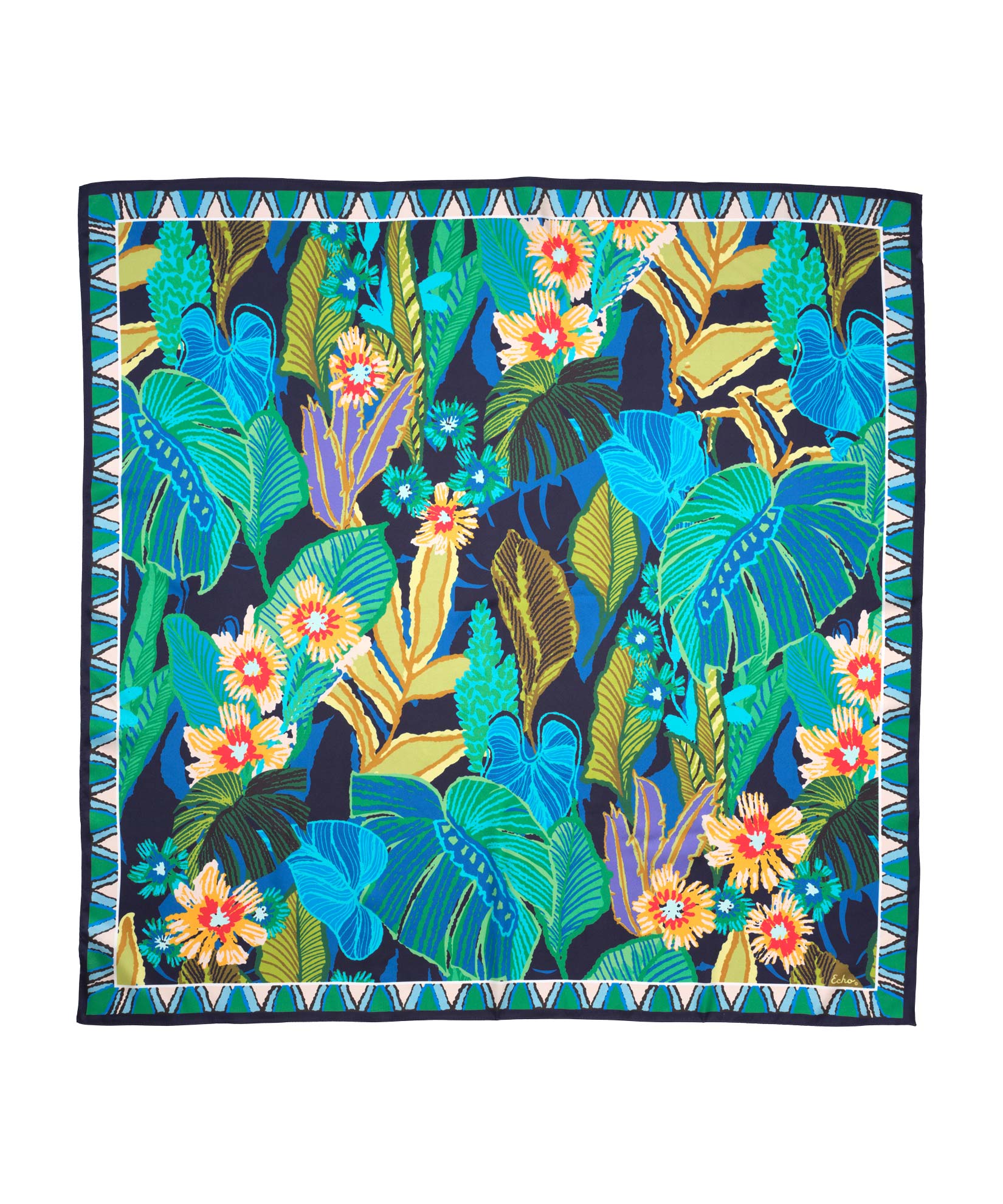 Rainforest 35 Silk Square Scarf - Premium Lightweight Fashion Accessory for Women, Elegant Gift for Mother's Day, Wedding & Office Wear