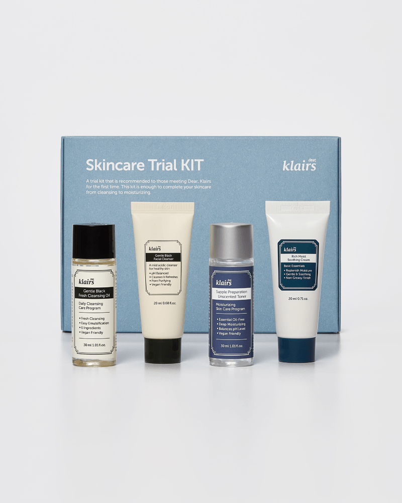 Klairs Skincare Trial Kit - 5-Piece Korean Skincare Set for Hydration & Brightening | Perfect for Travel & Daily Skincare Routine