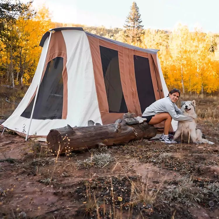 10'x10' Prota Canvas Tent - Premium Waterproof Camping Tent for Outdoor Adventures, Family Camping, and Backpacking Trips