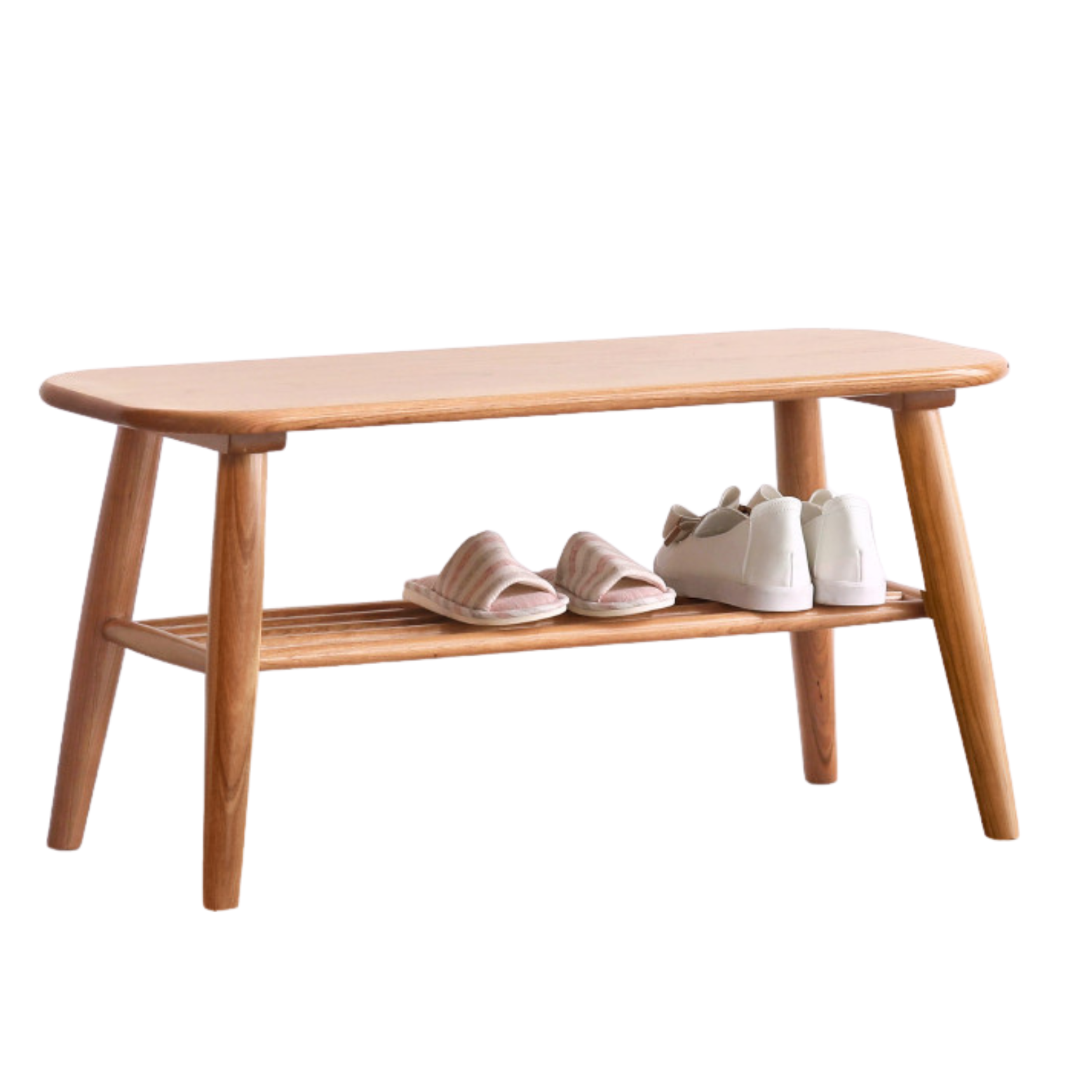 Solid Oak Wood Shoe Bench - Sturdy Entryway Storage with Seat | Perfect for Hallway, Mudroom & Bedroom Organization