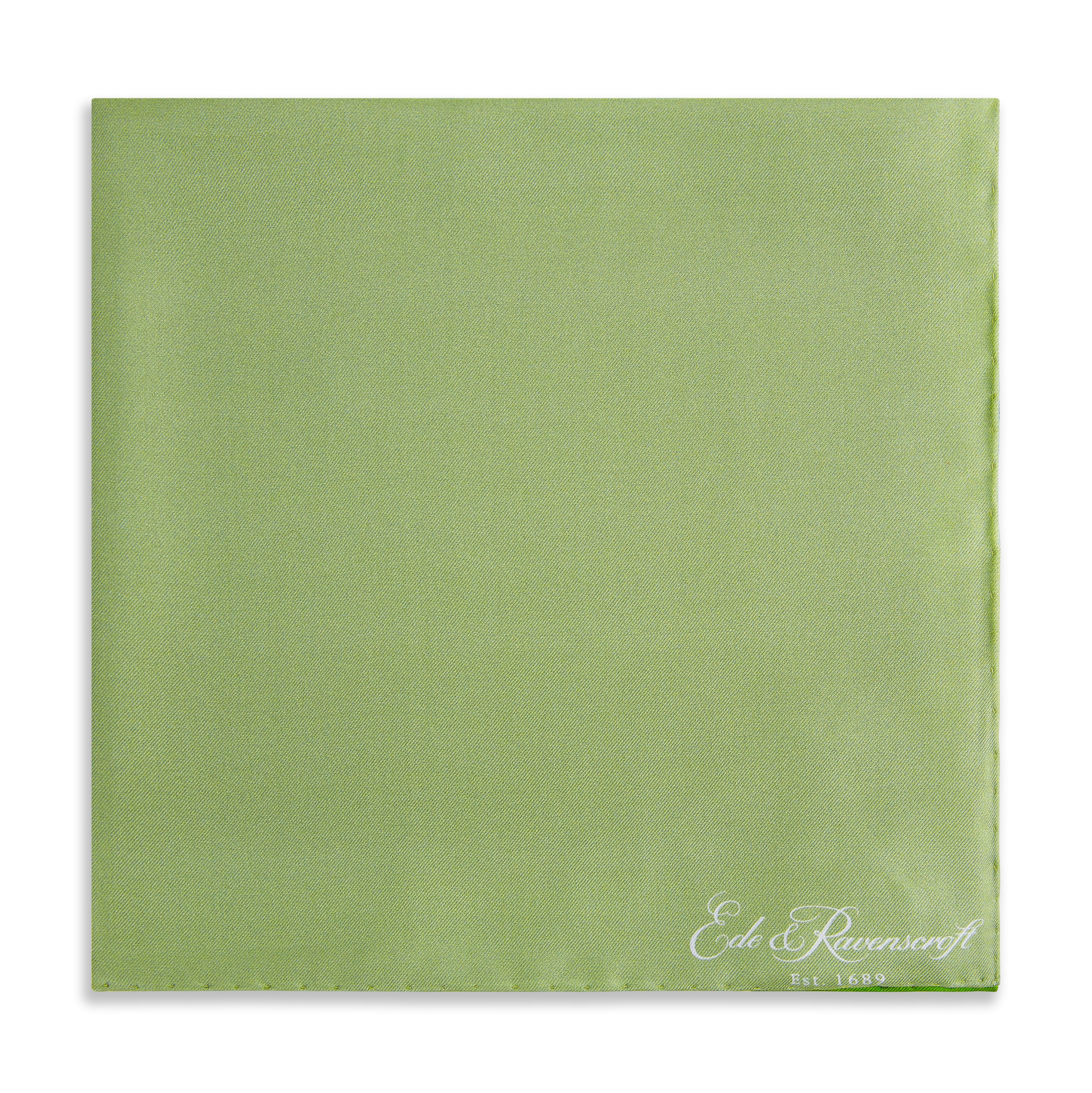 Elegant Green Block Print Silk Pocket Square for Men - Perfect for Weddings, Business & Formal Events
