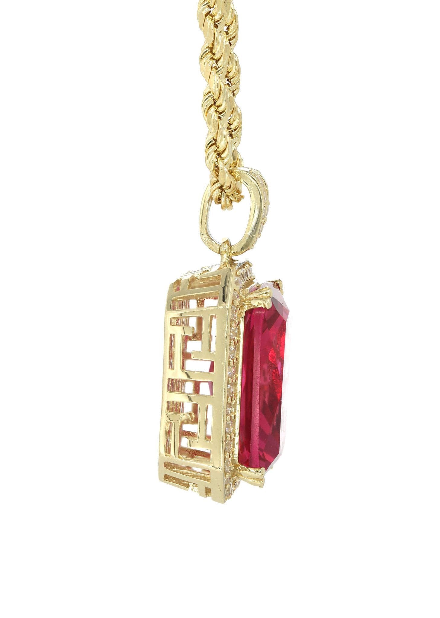 10K Yellow Gold Ruby Necklace for Women - 22 Grams | Elegant Gift for Anniversary, Birthday & Valentine's Day | Perfect for Parties, Weddings & Special Occasions