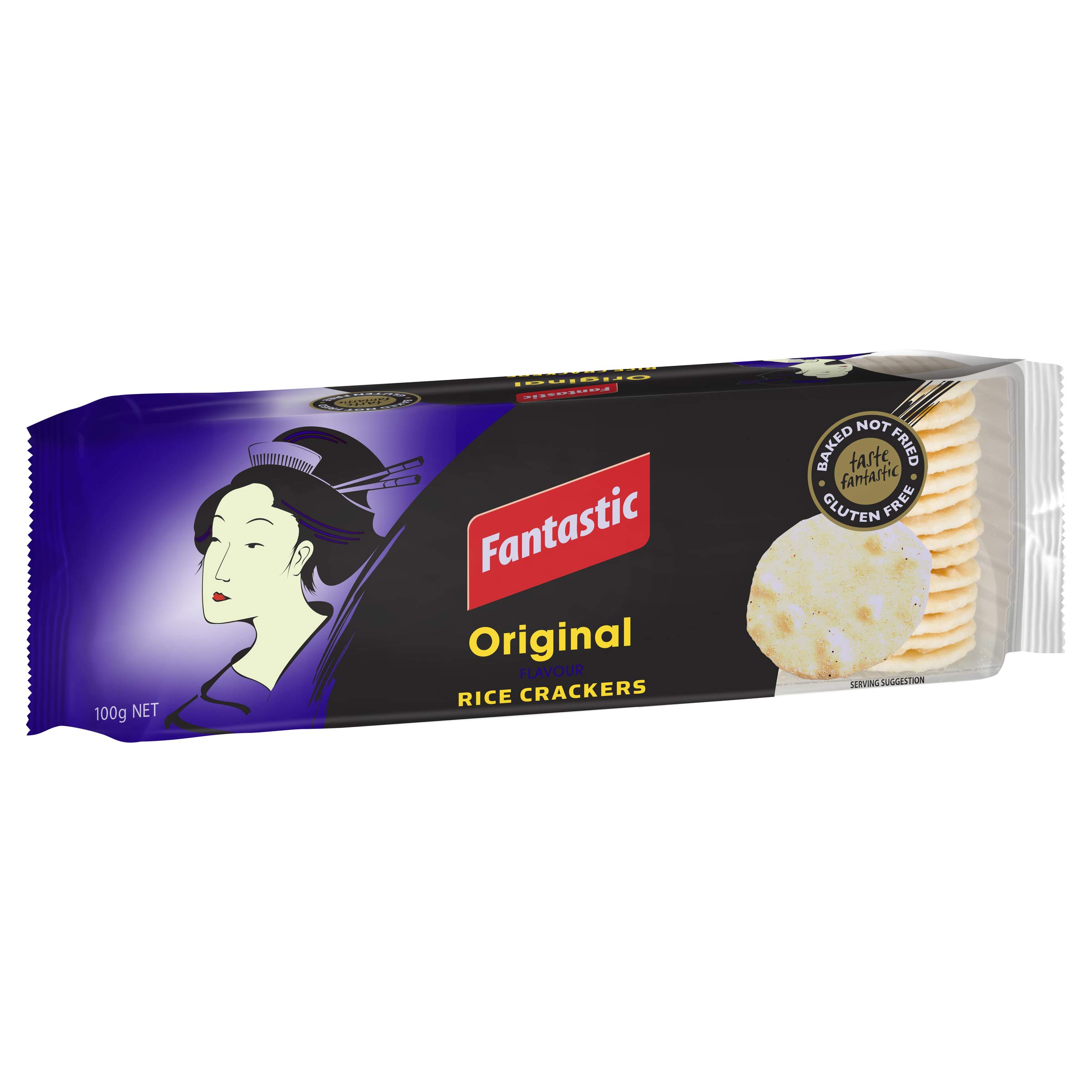 Original Flavor Rice Crackers 100g - Crunchy & Delicious Japanese Snack for Parties, Lunch Boxes & Healthy On-the-Go Snacking