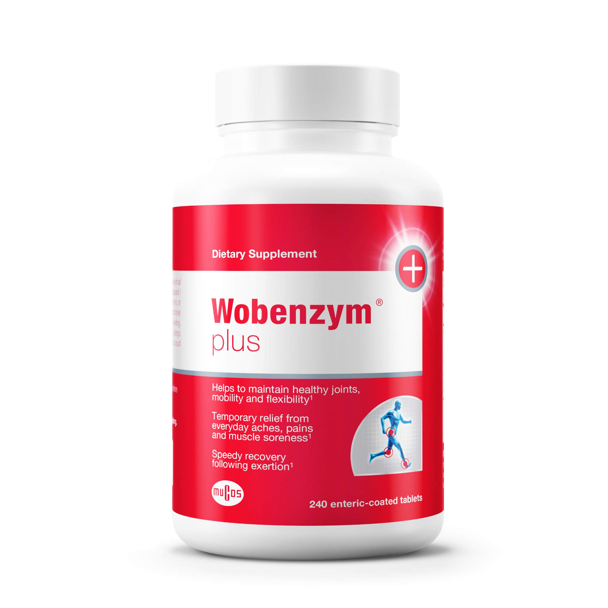 Wobenzym Plus Joint Support Supplement - 240 Tablets for Muscle Recovery & Joint Function After Exercise - Ideal for Athletes & Active Lifestyles