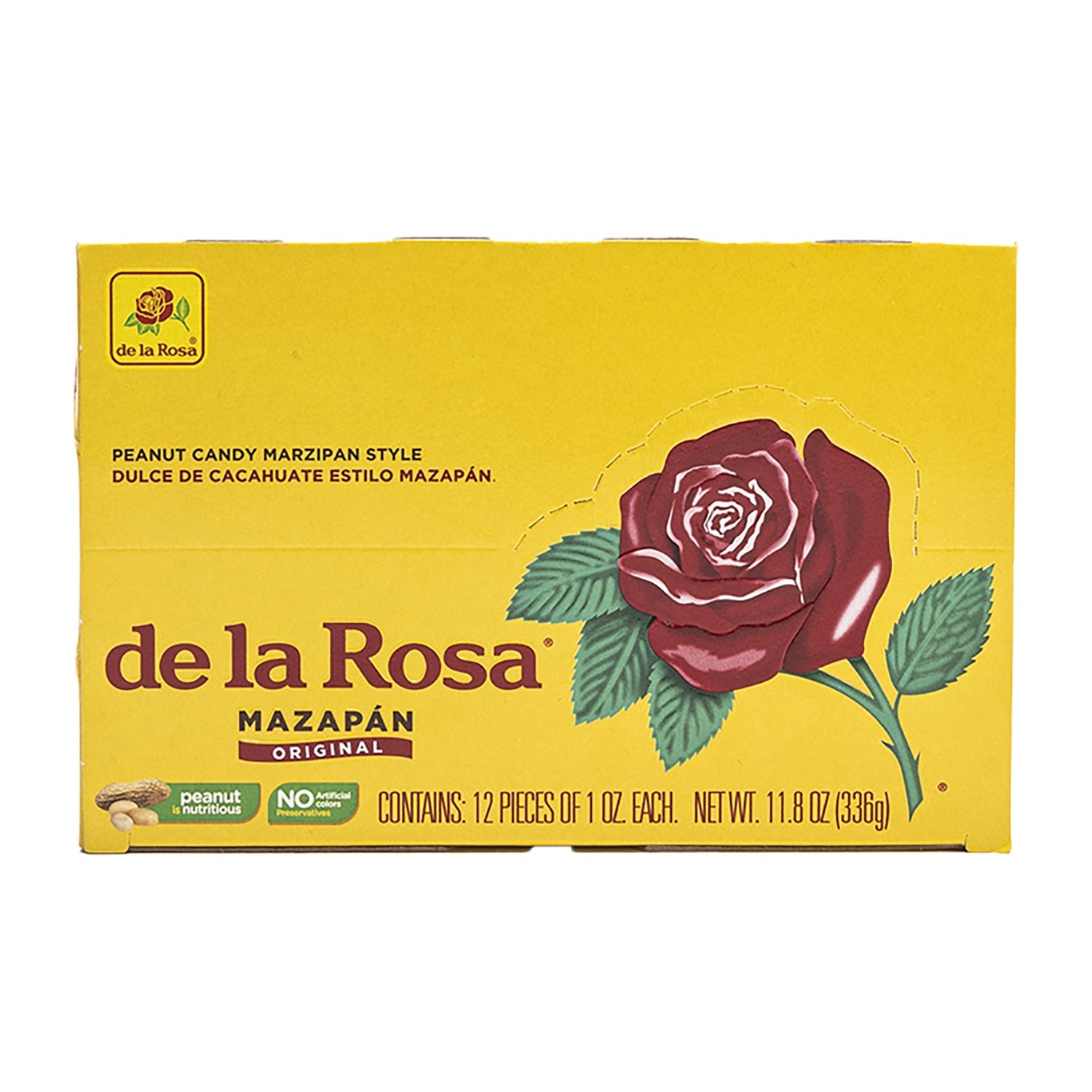 De La Rosa Mazapan Chico Peanut Candy - 12 Count Box | Authentic Mexican Treat for Parties, Gifts & Snacking