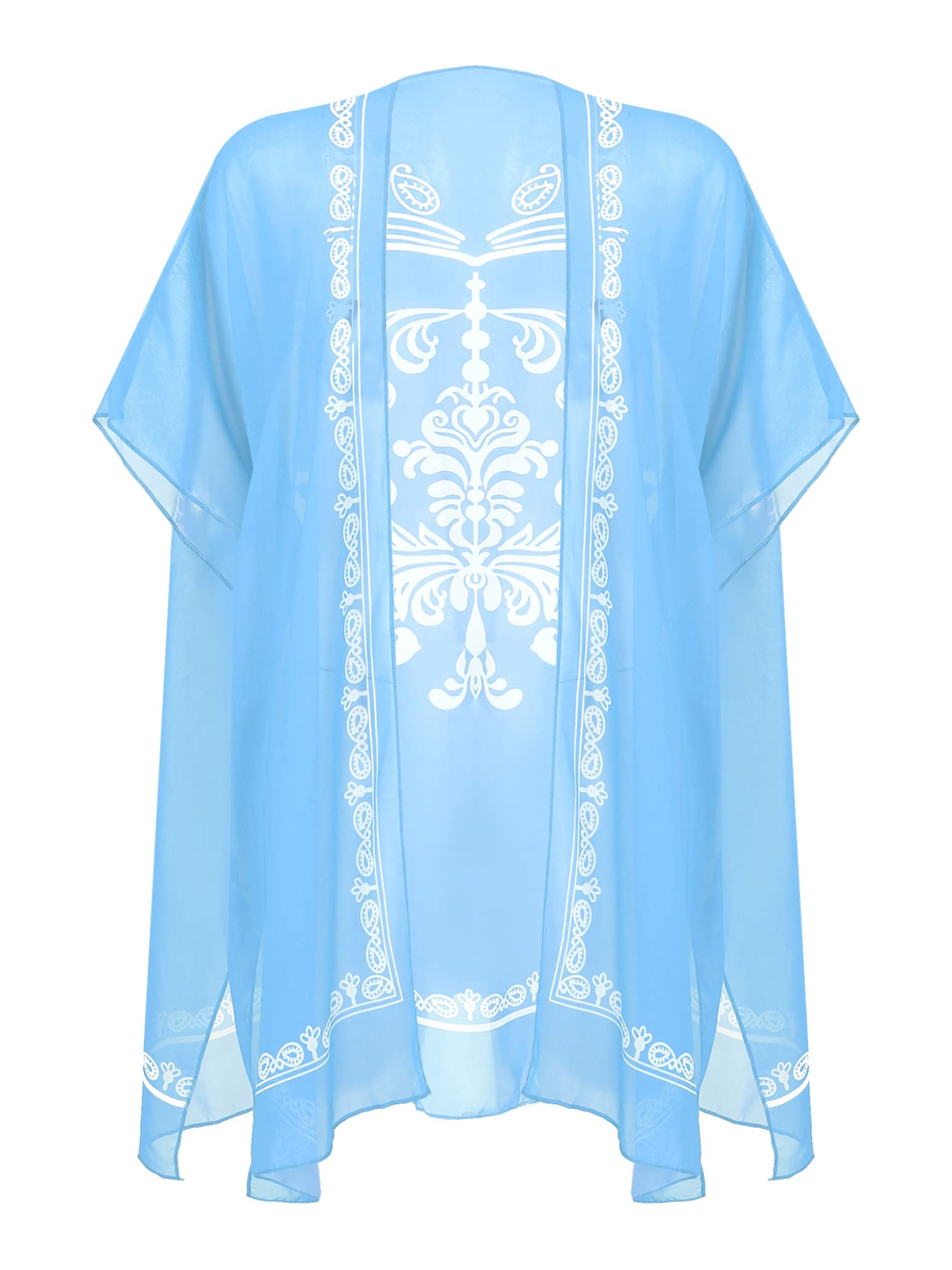Women's Floral Print Kimono Beach Cover Up - Lightweight Chiffon Cardigan for Swimsuit, Pool, and Summer Outfits | Perfect for Beach, Vacation, and Boho Style