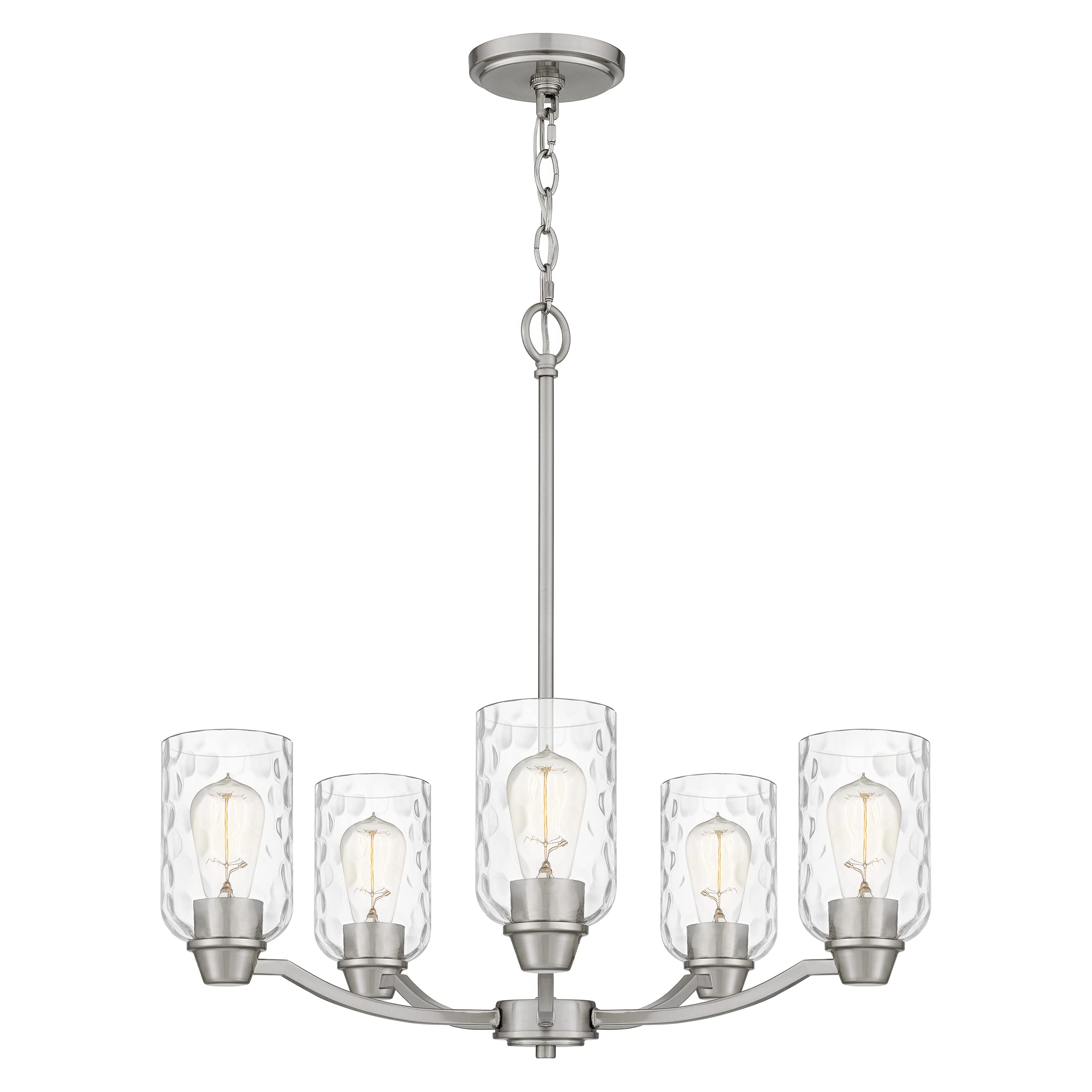 Quoizel ACA5024BN 5-Light Acacia Transitional Clear Water Glass Chandelier - 24