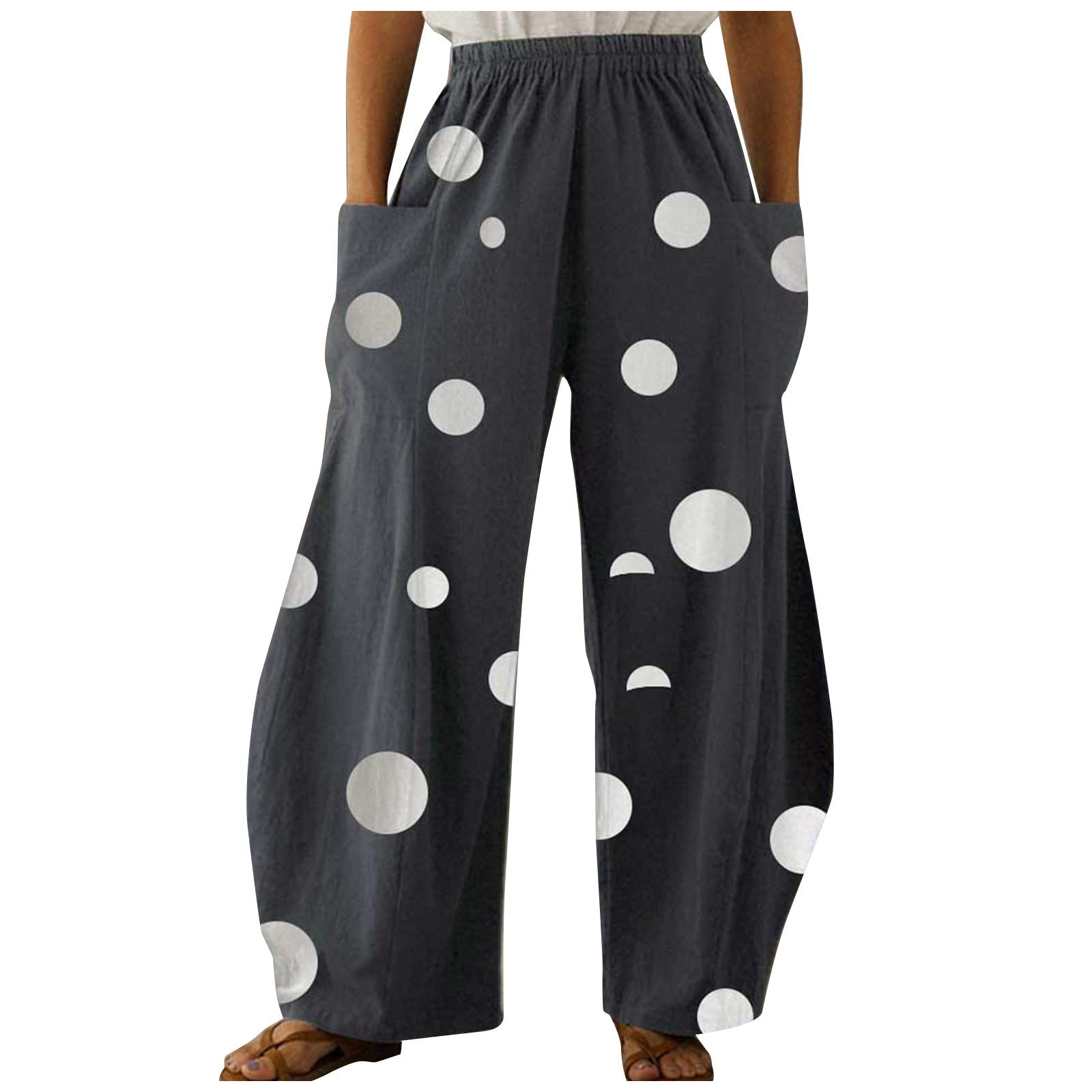 LIHUAK Women's Summer Cotton Linen Pants - Loose Fit Casual Trousers for Beach, Travel & Everyday Wear | Breathable Comfort