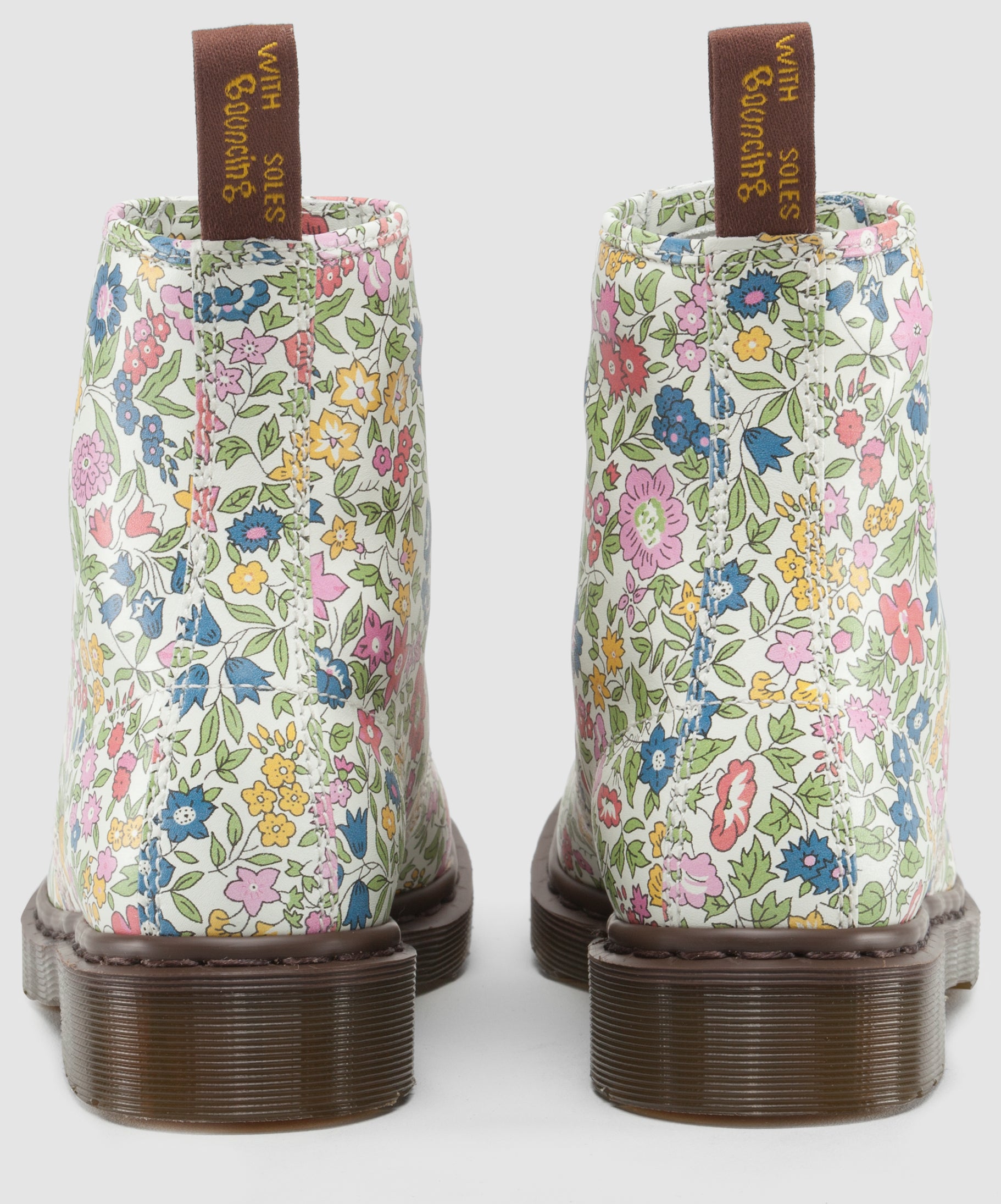 Dr. Martens 1460 Liberty Flower Leather Boots for Women - Vintage Floral Print Ankle Boots for Casual, Punk & Streetwear Fashion