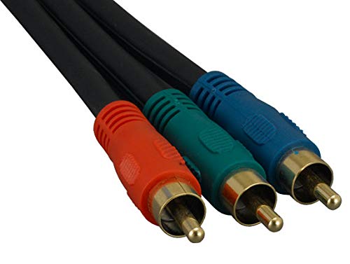 3 RCA Male to 3 RCA Male Component Video Cable - 6 Feet (1 Pack) - High Quality AV Cable for DVD Players, Game Consoles & Home Theater Systems