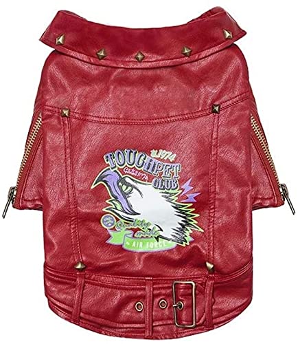Heated Leather Jacket for Men & Small Dogs - Lightweight Motorcycle Vest, Pet Costume & Street Fashion Outfit for Teddy & Law Fighting Dogs - Warm Winter Wear for Outdoor Activities & Daily Use