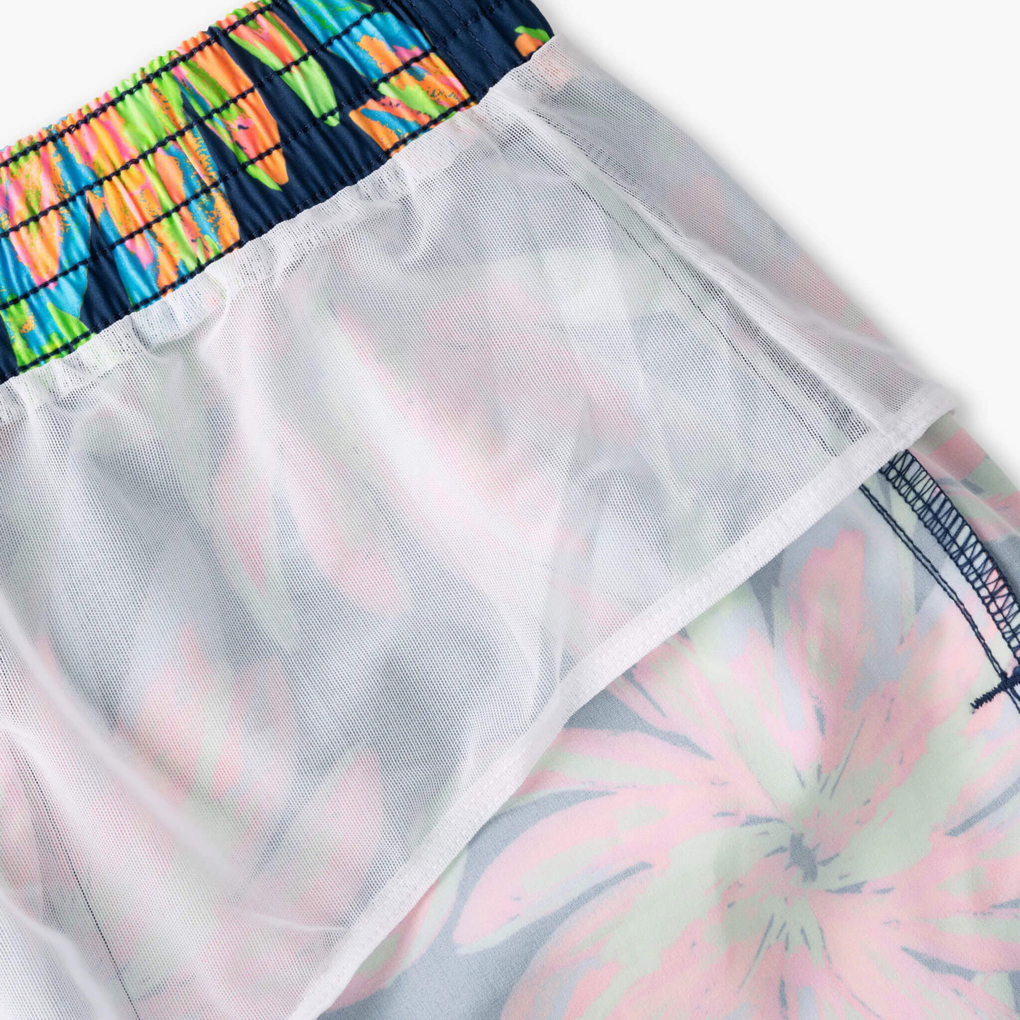Chubbies 5.5 Inch Swim Trunks for Men - Vibrant Ocean Flowers Print with Plaid Accents in Bright Green | Perfect for Beach, Pool, and Summer Vacations