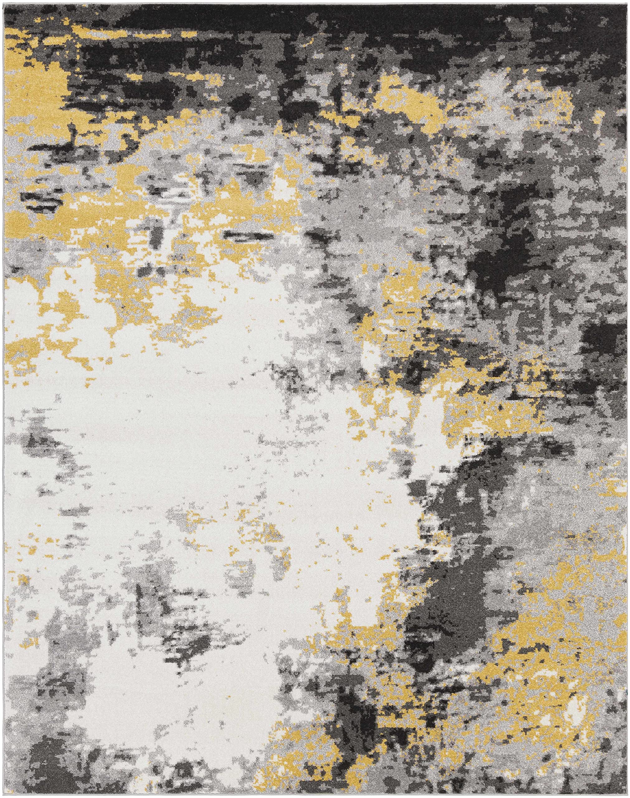 Hauteloom Modern Area Rug for Living Room & Bedroom - Soft Gray, Black, Beige - 2' x 2'11
