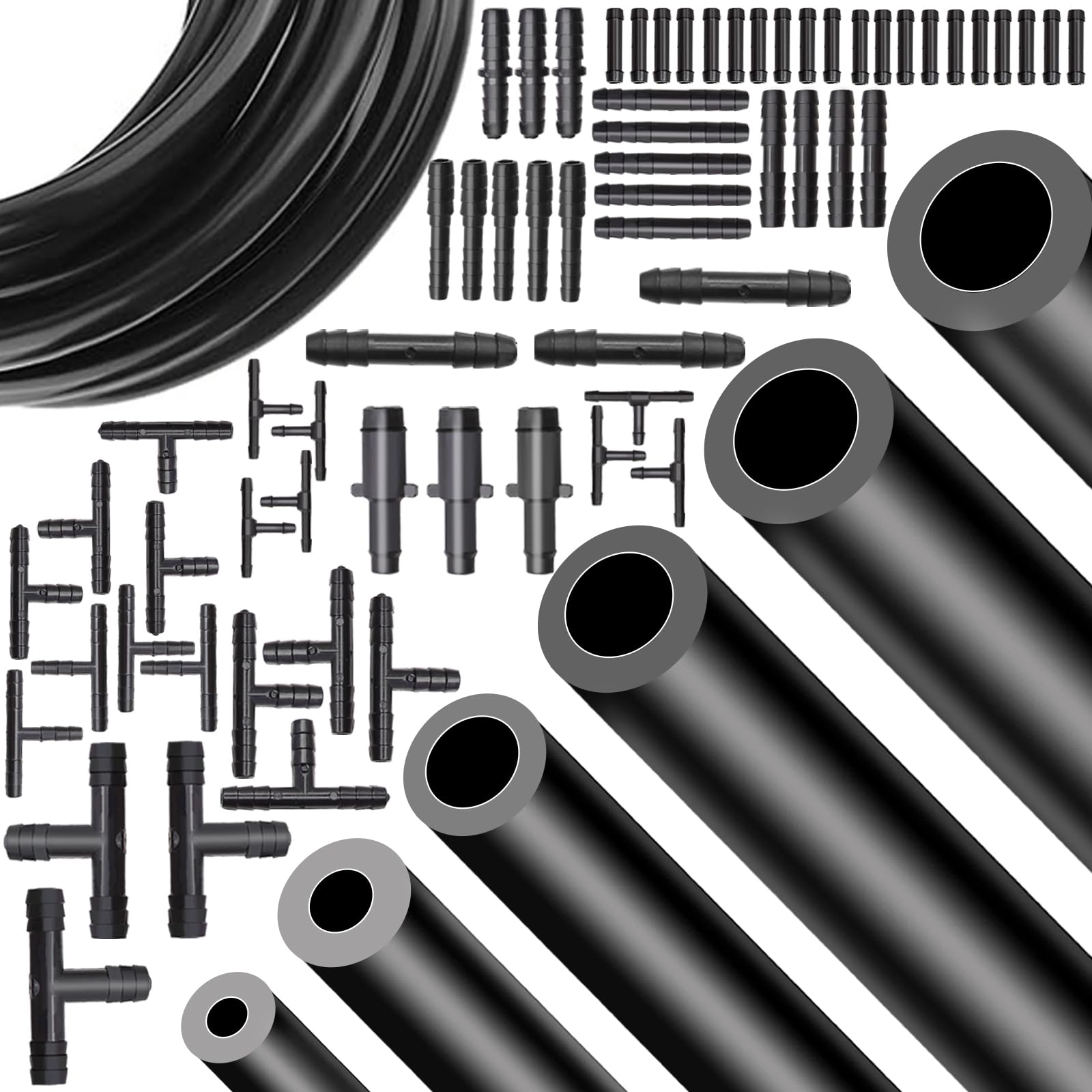 High Performance 6Pcs 5Ft Vacuum Hose Kit with 65Pcs Connectors - Silicone Automotive Vacuum Line Replacement for Car Piping Systems | Perfect for Engine Maintenance, Fuel System Repair & DIY Auto Projects