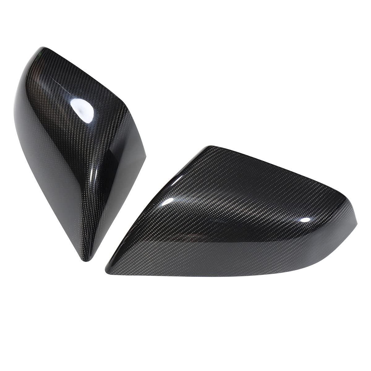 Premium Carbon Fiber Car Side Mirror Covers for Tesla Model S 2017-2022 - Bright Carbon Fiber Pattern Auto Exterior Accessories | Enhance Style & Protection for Your Luxury Electric Vehicle