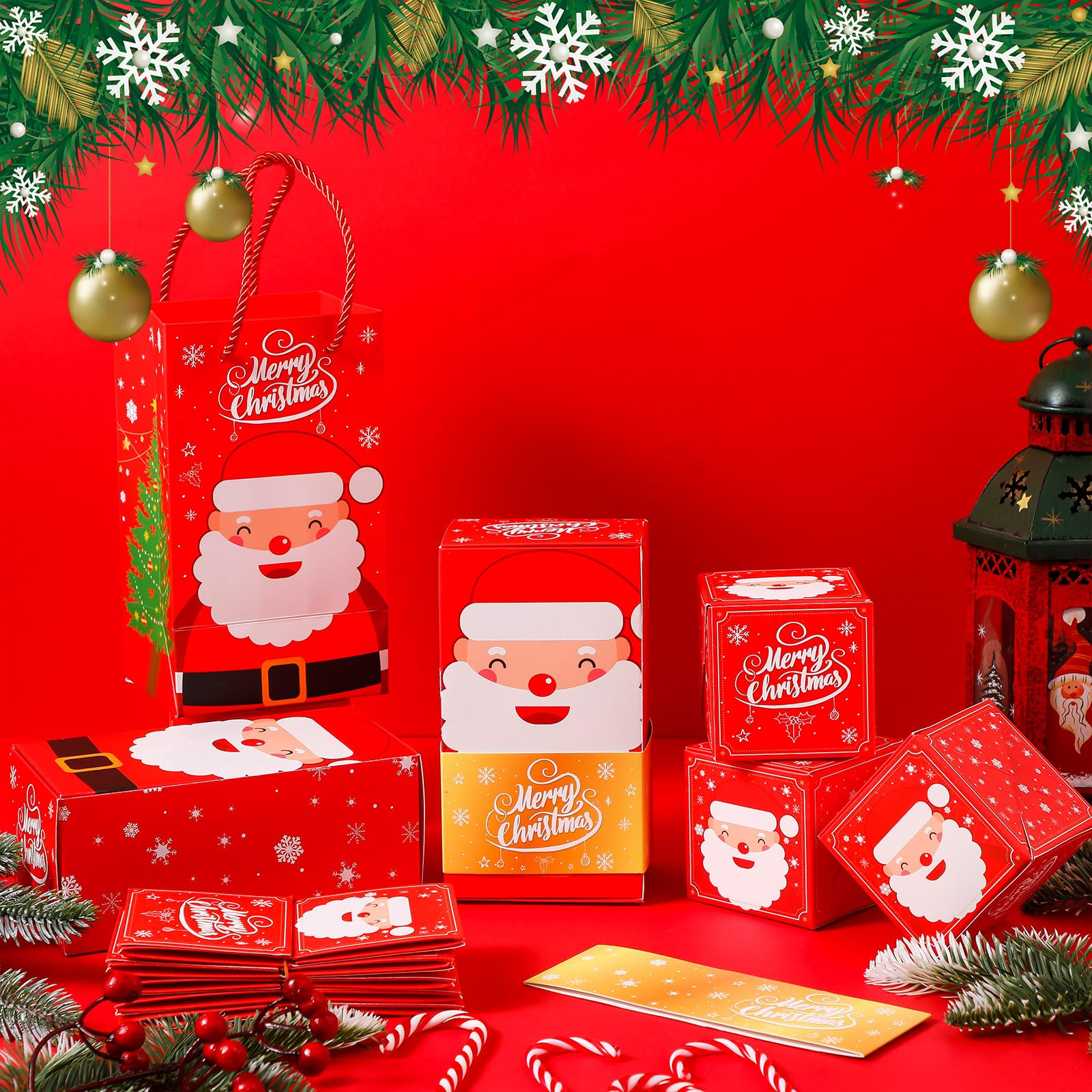 Kosiz Christmas Exploding Gift Box Set of 2 - Pop-Up Money Gift Box for Cash, Birthday & Holiday Presents - Perfect for Santa Claus Gifts, Relatives, Friends, Women, Men & Kids - Great for Christmas Parties, Surprise Reveals & Special Occasions