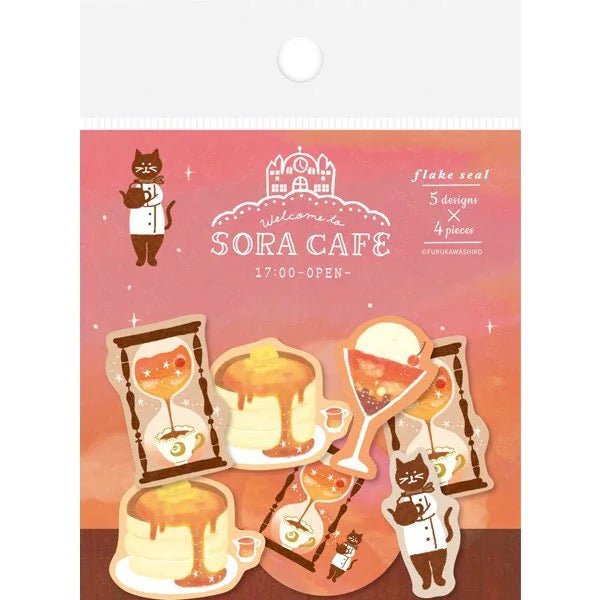 SORA CAFE Flake Seal Stickers - Japanese Washi Paper Decorative Stickers for Scrapbooking, Journaling, and Gift Wrapping - Furukawa Shiko Inspired Design
