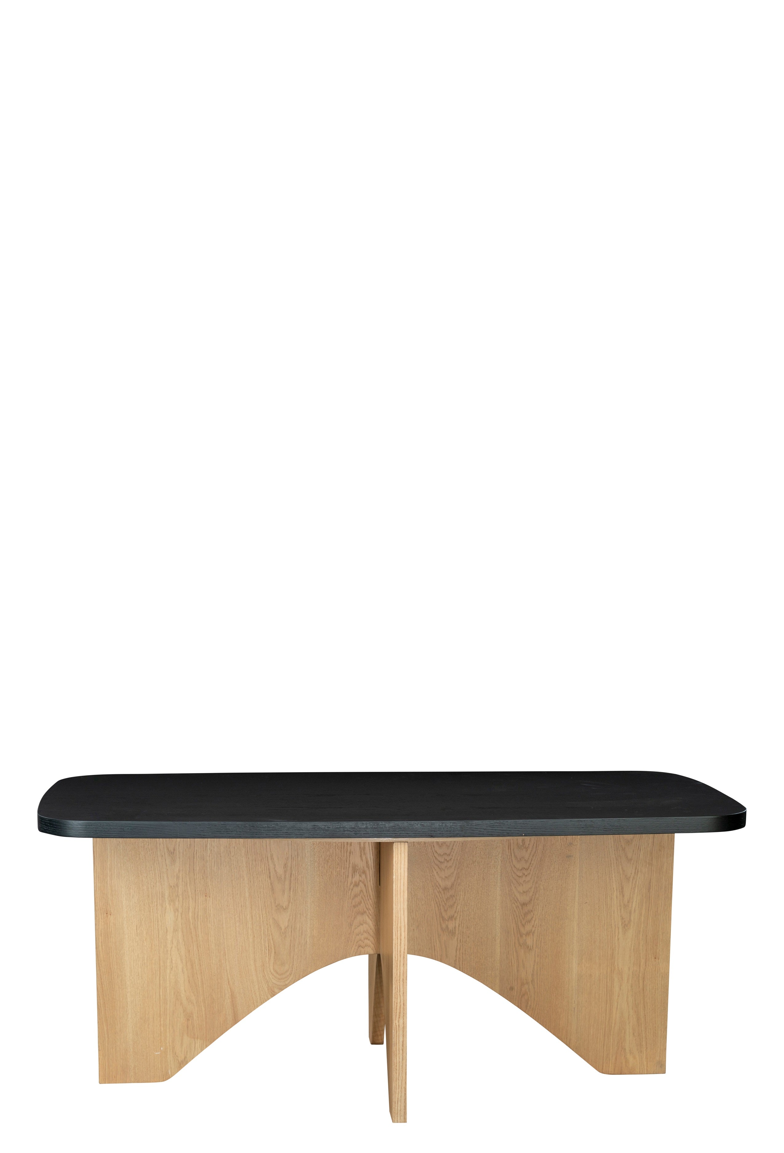 Finneas Rectangular Dining Table - Modern Black & Oak Wood Kitchen Table for 6 - Perfect for Dining Rooms, Kitchens, and Small Spaces