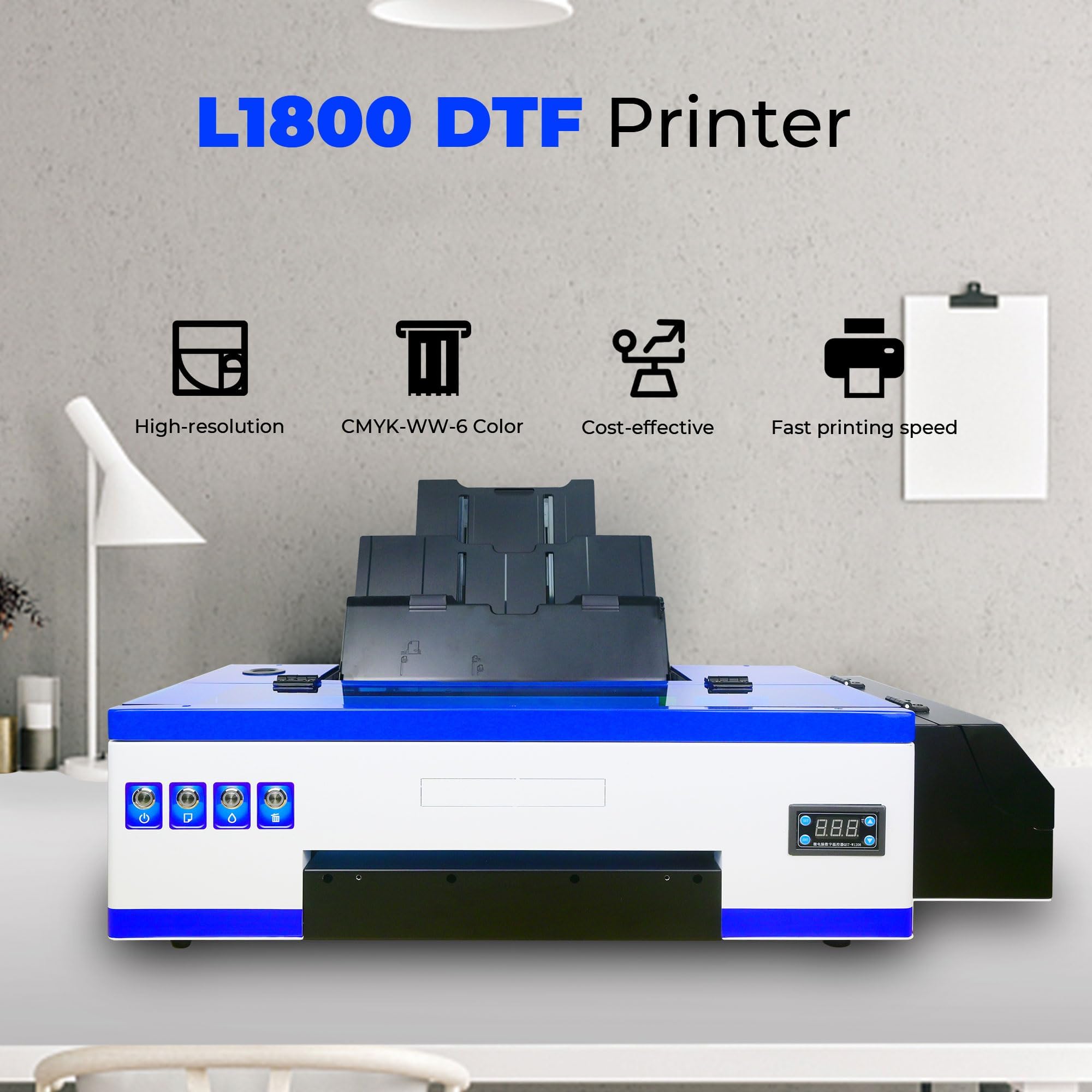 PUNEHOD A3 DTF Transfer Printer for Dark & Light Fabrics - Direct to Film Printing with Preheating Oven | L1800 vs DTG Comparison | Perfect for T-Shirt, Hoodie & Apparel Customization Business