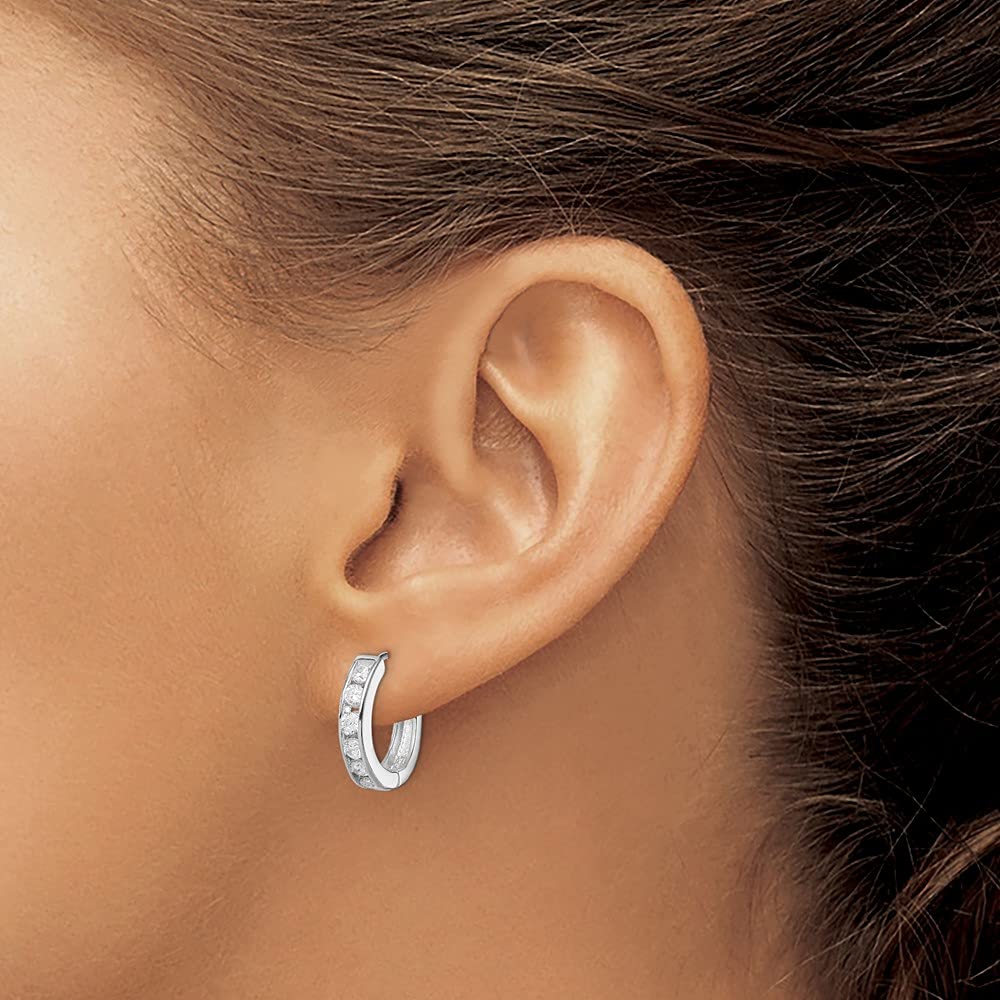 925 Sterling Silver Cubic Zirconia Hoop Earrings for Women - Elegant Fine Jewelry Gift for Her - Perfect for Weddings, Parties & Everyday Wear