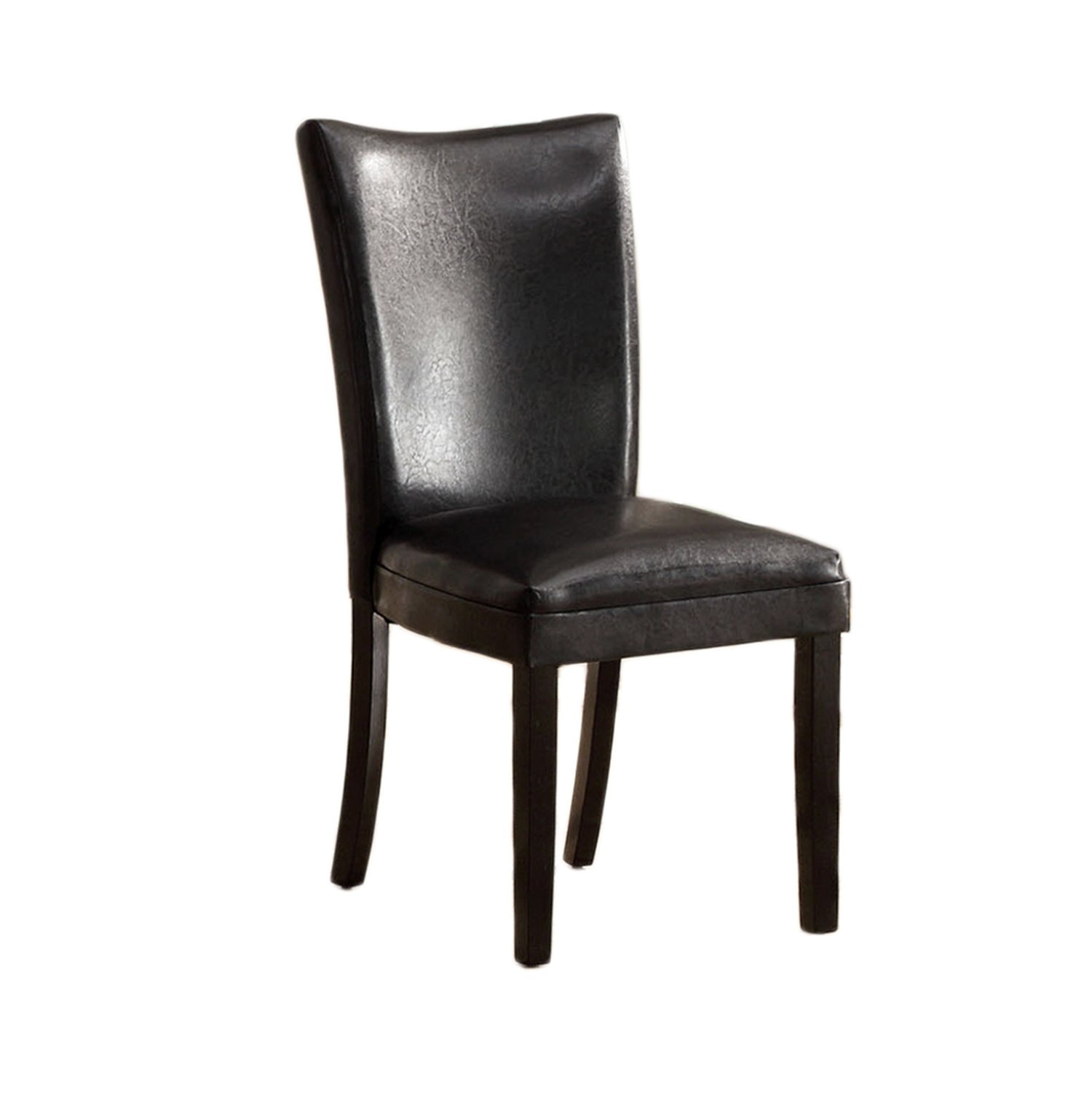 Furniture of America Jacob Parson Style Leatherette Dining Side Chair in Black - Modern Upholstered Accent Chair for Dining Room, Kitchen, or Home Office