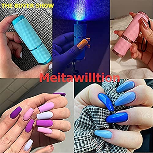 9 LED Handheld UV Light for Gel Nails - Mini Portable Nail Dryer Lamp with Flashlight for DIY Nail Art at Home, Salon & Travel (Pink) - Perfect for Manicures, Pedicures & Nail Decorations
