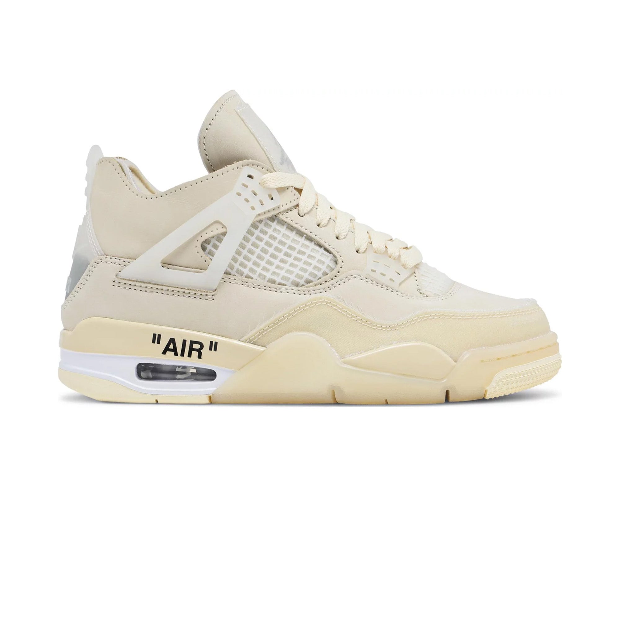 Air Jordan 4 x Off-White W 'Sail' Retro Sneakers - Limited Edition Women's Basketball Shoes for Streetwear & Fashion Collectors | Perfect for Casual Wear, Sneakerhead Collections & Urban Style Outfits