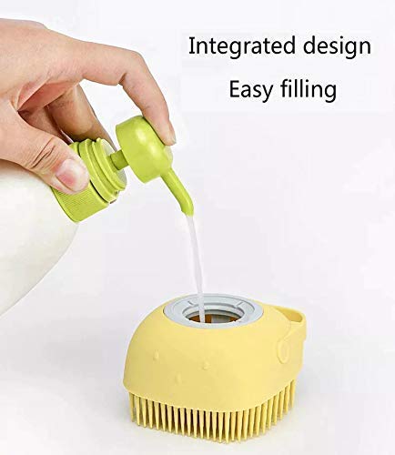 Plenzo Silicone Bath Body Brush with Shampoo Dispenser - Soft Bristle Shower Massage Brush for Men & Women | Exfoliating & Cleansing | Perfect for Spa, Back Scrubbing & Relaxing Bath Time (Multicolor)