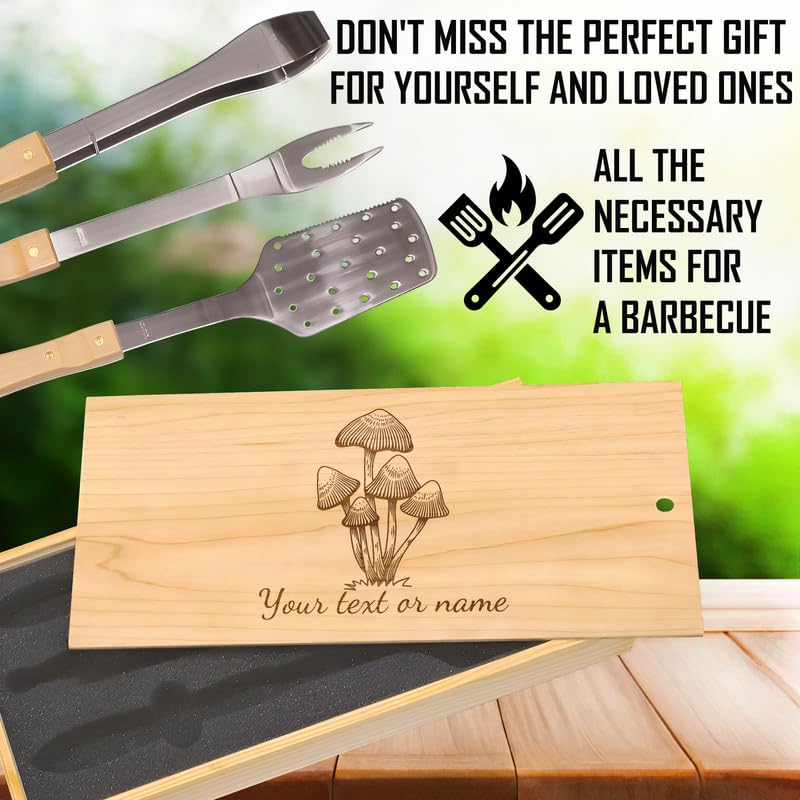 Arcane Artifacts BBQ Grill Set - Personalized Magical Gifts with Enchanted Mushroom Design for Outdoor Cooking & Fantasy-Themed Parties | Perfect for Wizards, Gamers & Fantasy Lovers