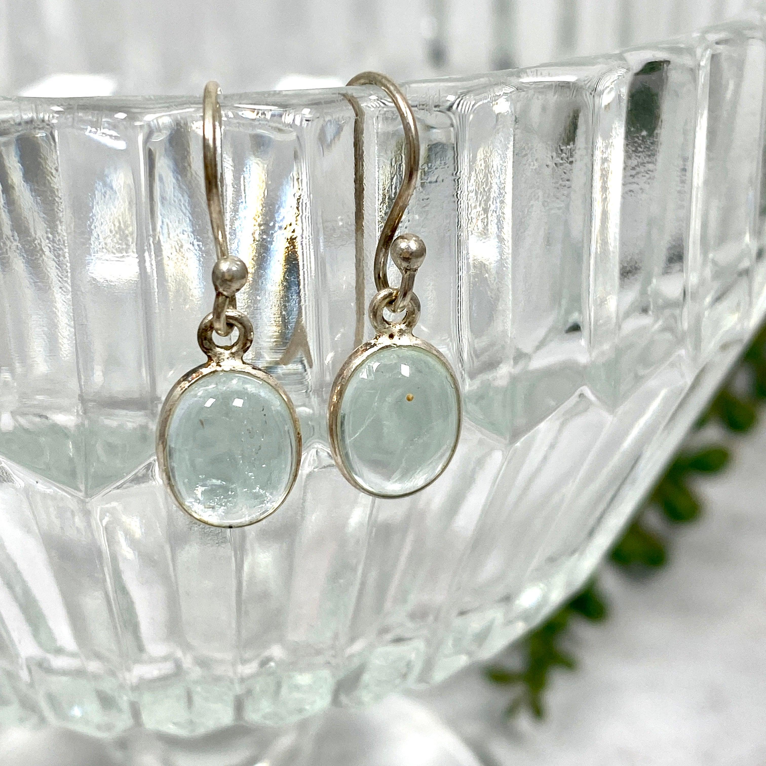 Natural Topaz Oval Cabochon Earrings for Women - Sterling Silver Handmade Jewelry - Perfect for Weddings, Parties & Gifts