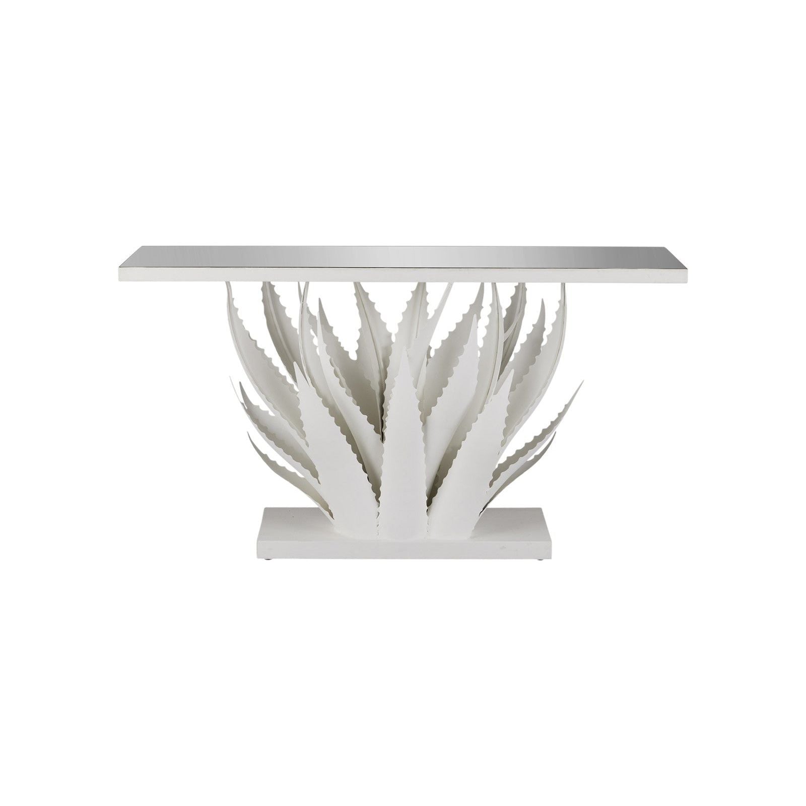 Modern Agave White Console Table - Entryway Sofa Table with Storage Shelf - Perfect for Hallway, Living Room & Bedroom Decor
