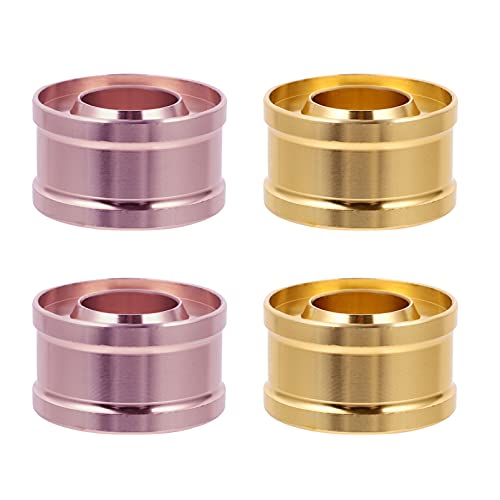 EXCEART 4 Pcs DIY Lipstick Mold Set - Aluminum Lip Balm & Lip Gloss Cosmetic Molds with Silicone Base - Perfect for Homemade Lip Care Products, DIY Beauty Projects & Gifts (Gold & Pink)