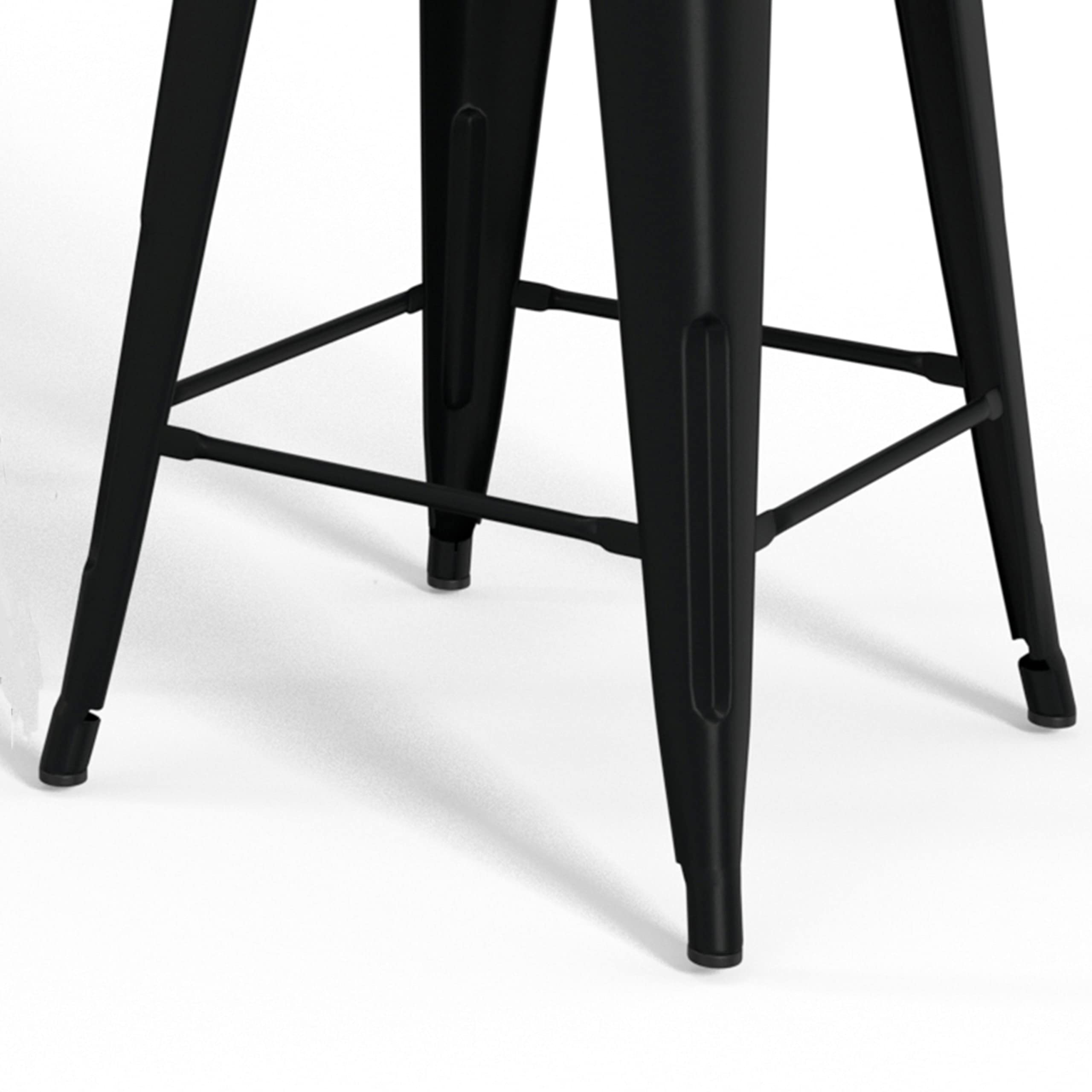 SIMPLIHOME Rayne Industrial Metal 24 Inch Counter Height Bar Stools (Set of 2) - Black Metal & Wood Stools for Kitchen Island, Breakfast Nook & Dining Room - Modern Farmhouse & Industrial Style Bar Stools