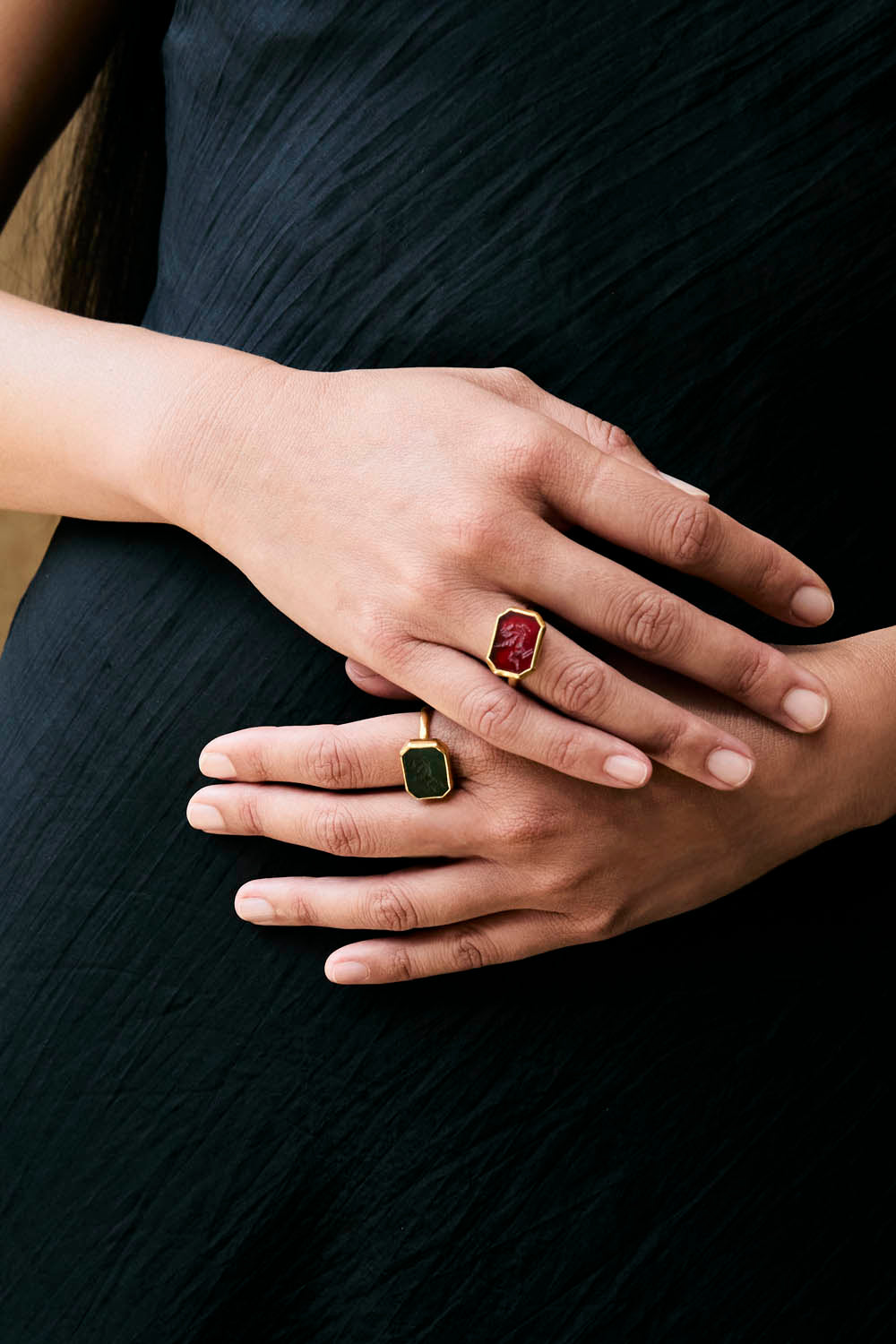 14K Gold Pegasus Intaglio Ring with Genuine Green Jade - Elegant Mythical Jewelry for Women, Perfect for Gifts, Special Occasions & Everyday Wear