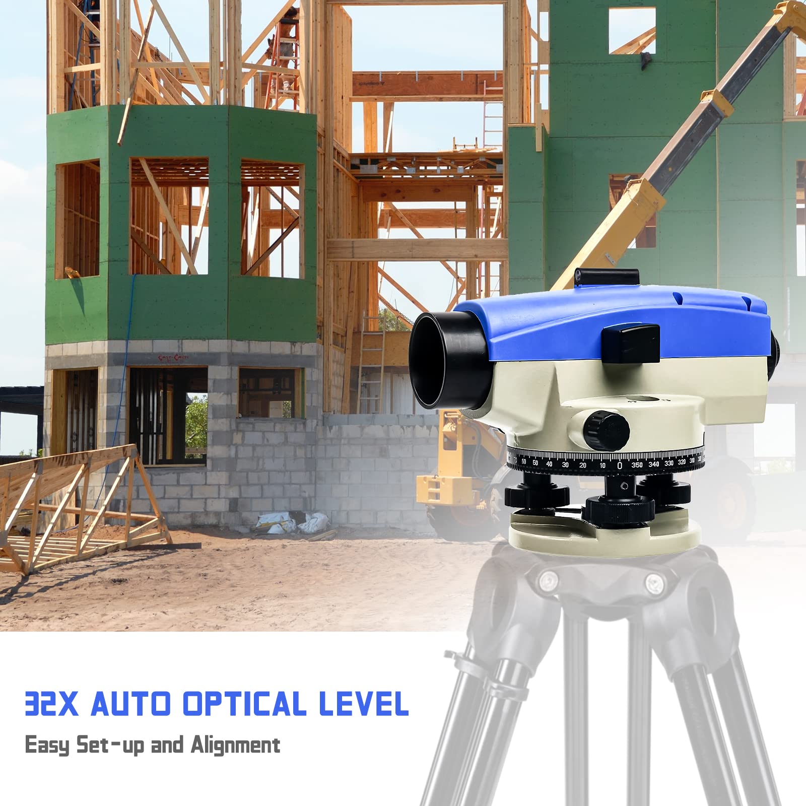 32X High Precision Automatic Optical Transit Survey Level - Auto Level Gauge Measuring Machine for Construction, Land Surveying & Engineering Projects