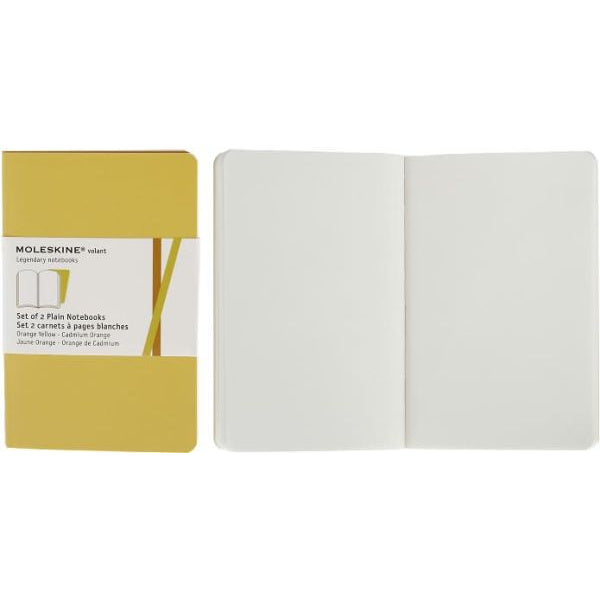 Moleskine Volant Plain Pocket Notebook Set of 2 - Premium Writing Journal for Travel, Work & Daily Notes - Perfect for Students, Professionals & Artists