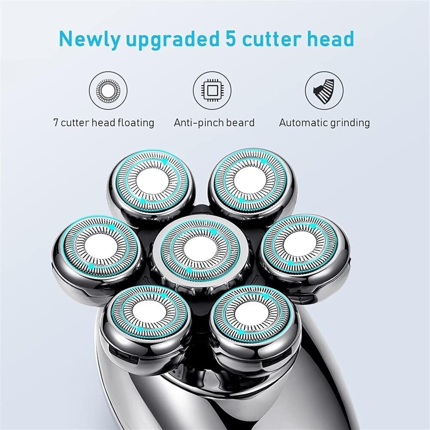 5-in-1 Electric Razor for Men with 7D Floating Cutter Head | USB Rechargeable Rotary Shaver | Smart Multifunctional Grooming Kit | Perfect for Travel, Home & Office Use