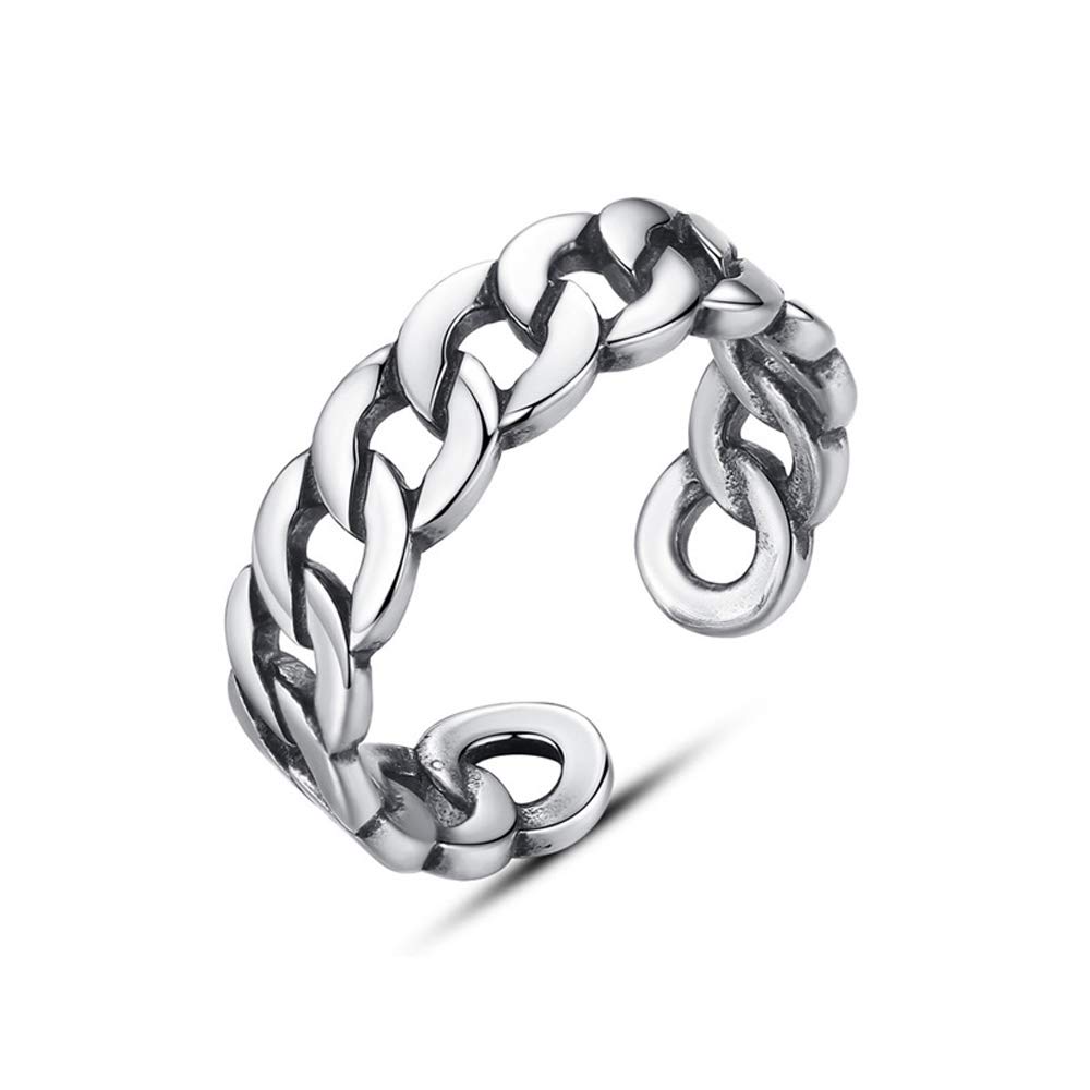 Hadskiss Solid 925 Sterling Silver Rings for Women & Men - Adjustable Vintage Toe Rings, Unisex Resizable Infinity Open Finger Rings, Lucky Thumb Rings for Girls - Perfect Gift for Christmas, Anniversary & Everyday Wear