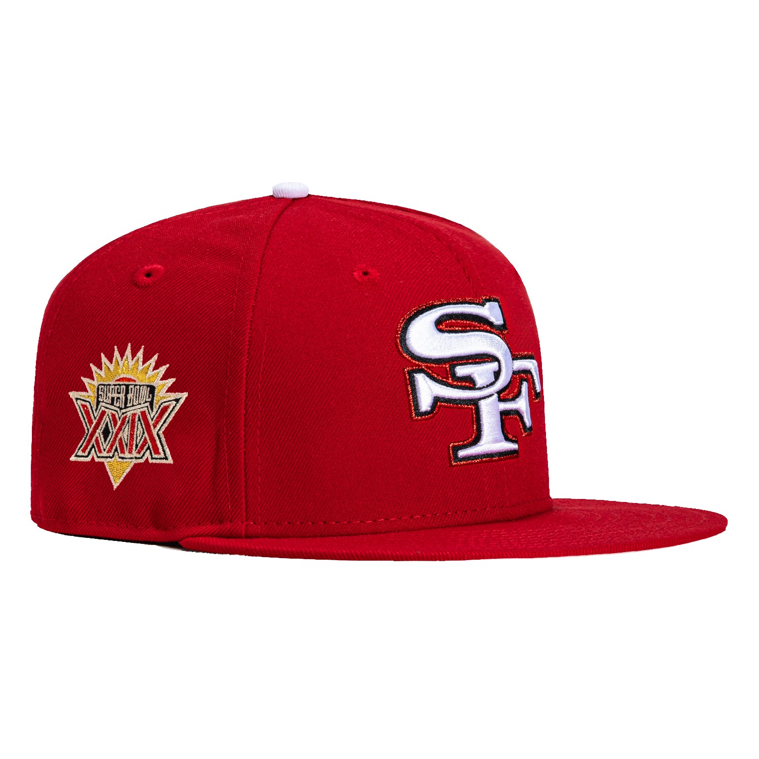 New Era 59Fifty San Francisco 49ers 1995 Super Bowl Patch Snapback Hat - Red - Official NFL Licensed Cap for Football Fans & Collectors - Perfect for Game Day, Tailgating, and Sports Memorabilia Display