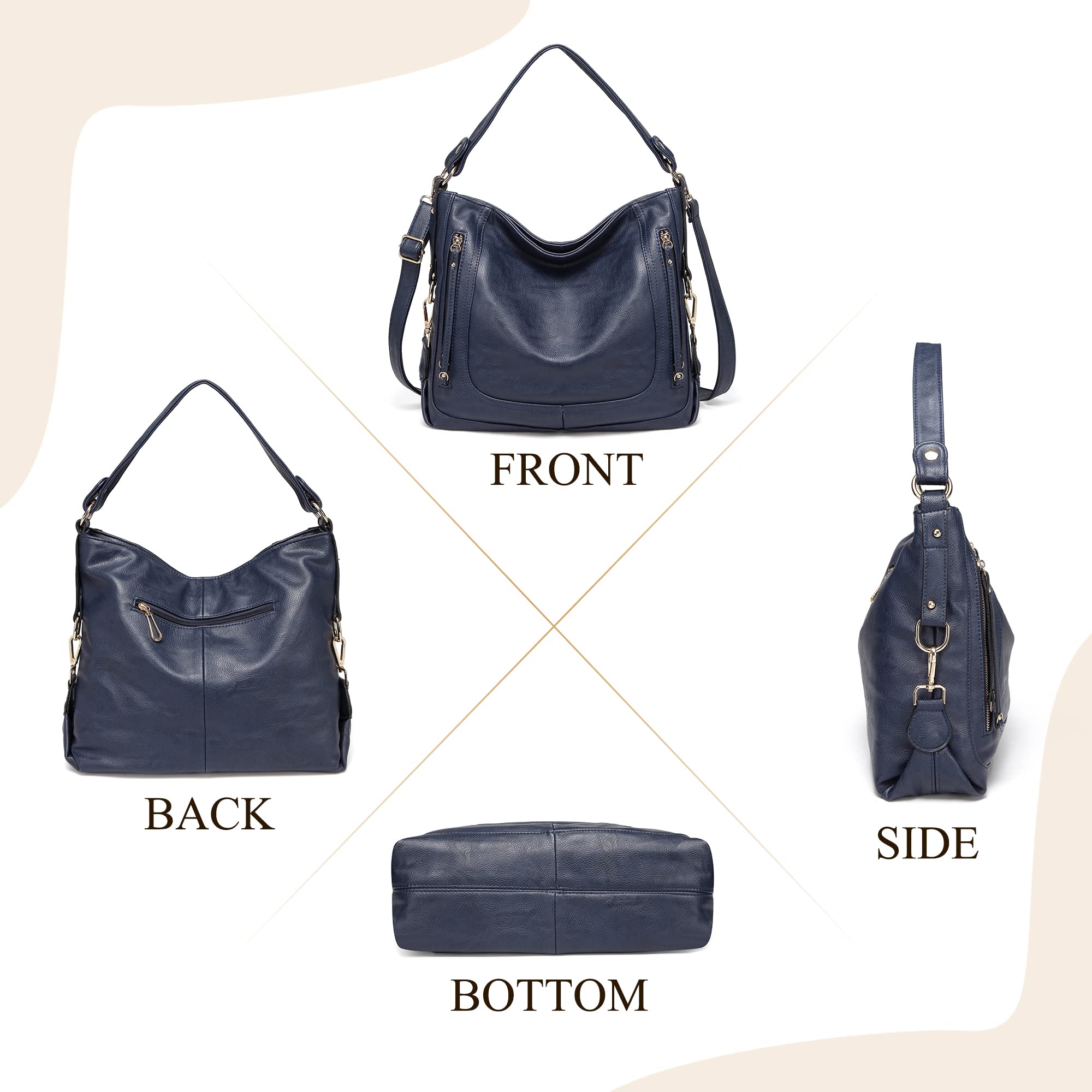 **Kasqo Vegan Leather Hobo Bags for Women - Large Fashion Shoulder Purse, Satchel & Tote Handbags - Perfect for Work, Travel & Everyday Use**