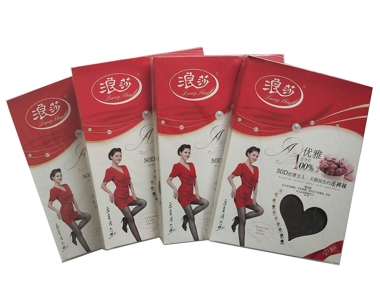 ANDIBEIQI 4 Pairs Run Resistant Control Top Pantyhose - Opaque Tights 50 Denier Stockings for Women - One Size Fits Most - Perfect for Work, Everyday Wear & Formal Occasions