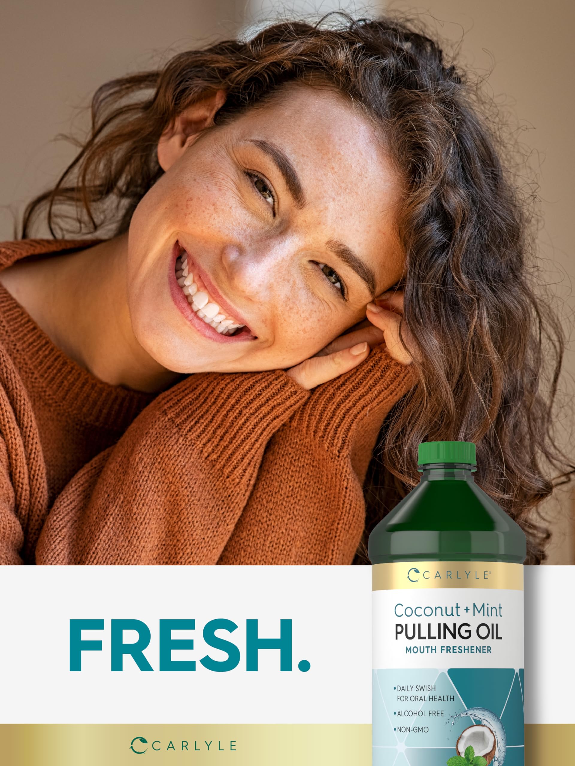 Organic Coconut & Mint Oil Pulling for Teeth & Gums | 16 Fl Oz (Pack of 2) | Alcohol-Free, Non-GMO Oral Care | Whitening, Fresh Breath & Gum Health | Morning Routine & Natural Dental Hygiene
