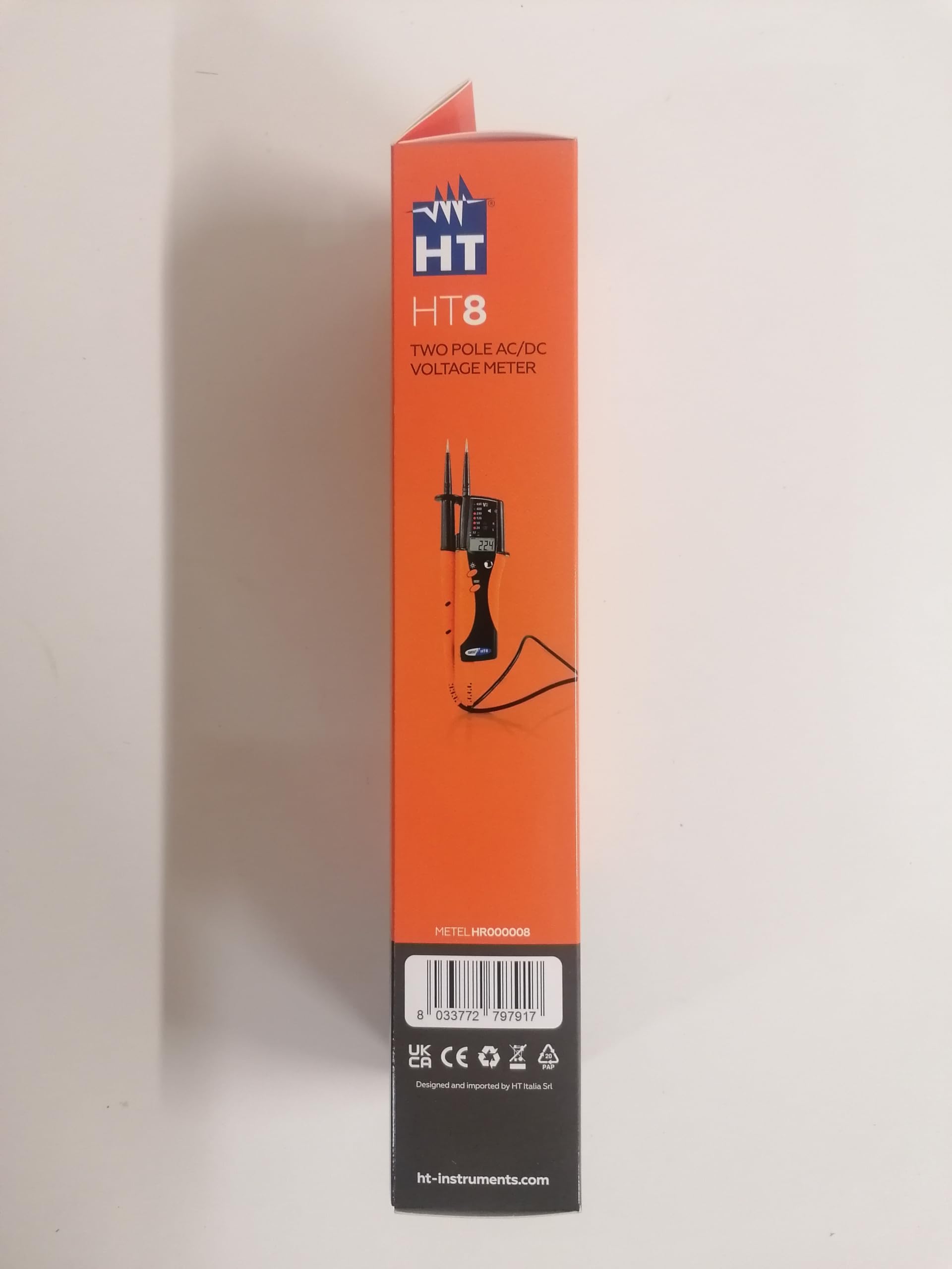HT Instruments HT8 2-Pole Multifunction Electrical Tester with LED/LCD Display - Perfect for Electricians, HVAC Technicians & Home Electrical Safety Testing