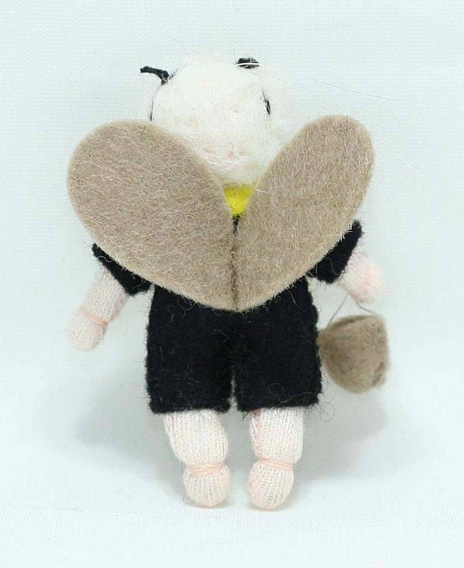Handmade Bee Baby Girl Felted Waldorf Doll - Natural Wool Toy for Toddlers & Kids - Perfect for Waldorf Education, Imaginative Play & Nursery Decor