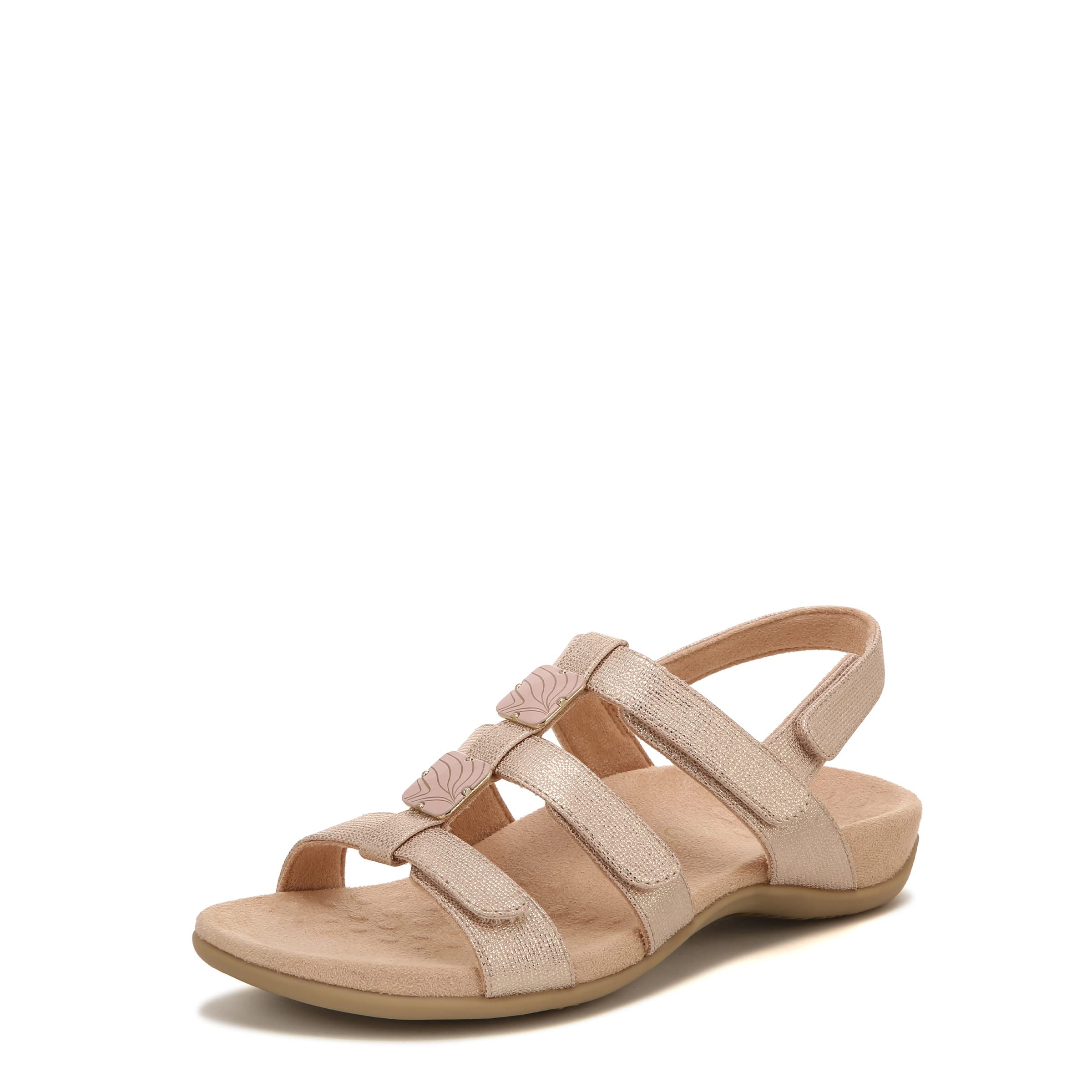 Vionic Women's Rest Amber Backstrap Sandal - Comfortable Orthotic Support Sandals for Plantar Fasciitis Relief, Perfect for Walking, Travel & Summer Outfits