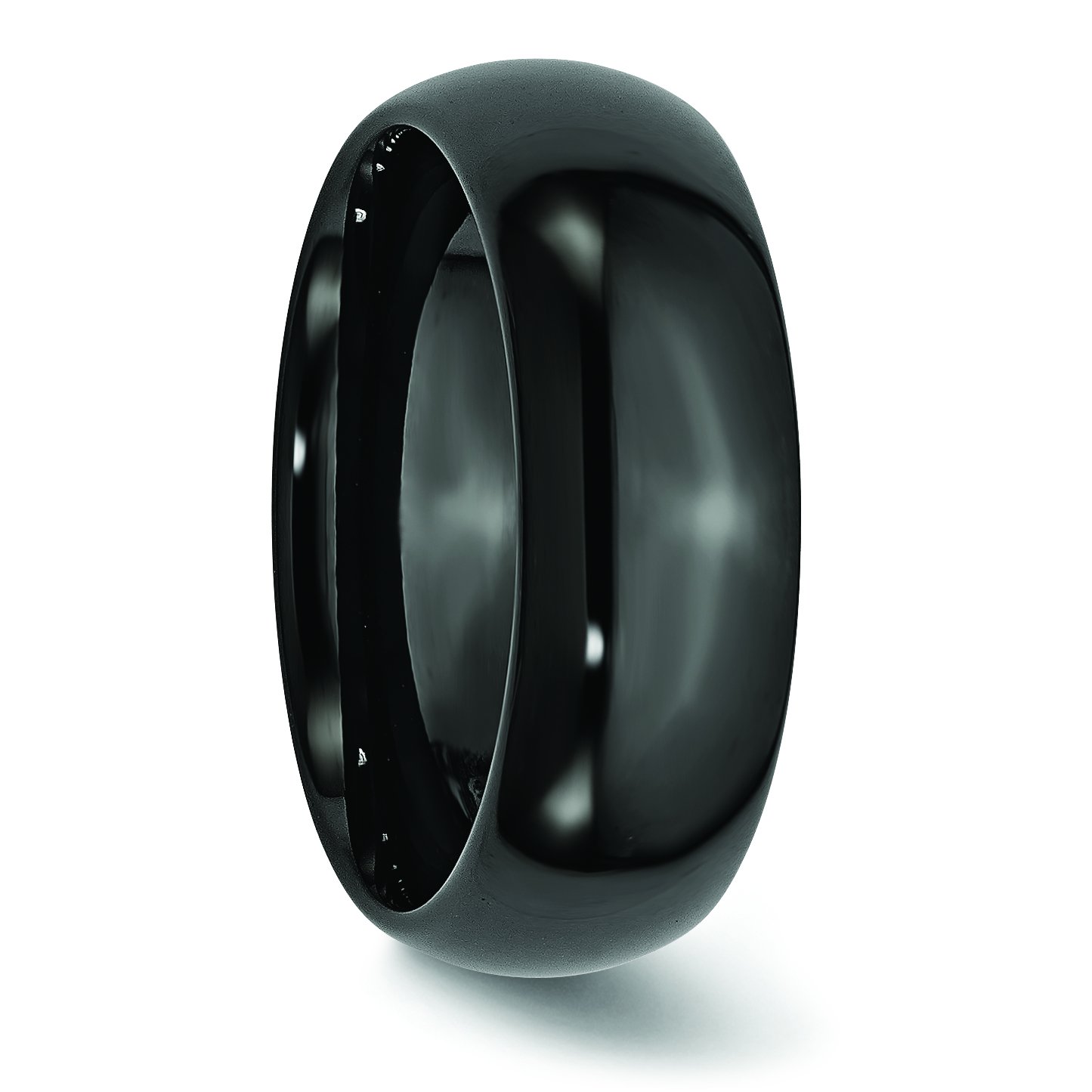 Black Ceramic 8mm Polished Wedding Band Ring for Men - Size 9 - Durable & Scratch-Resistant for Everyday Wear, Anniversary Gift, and Special Occasions
